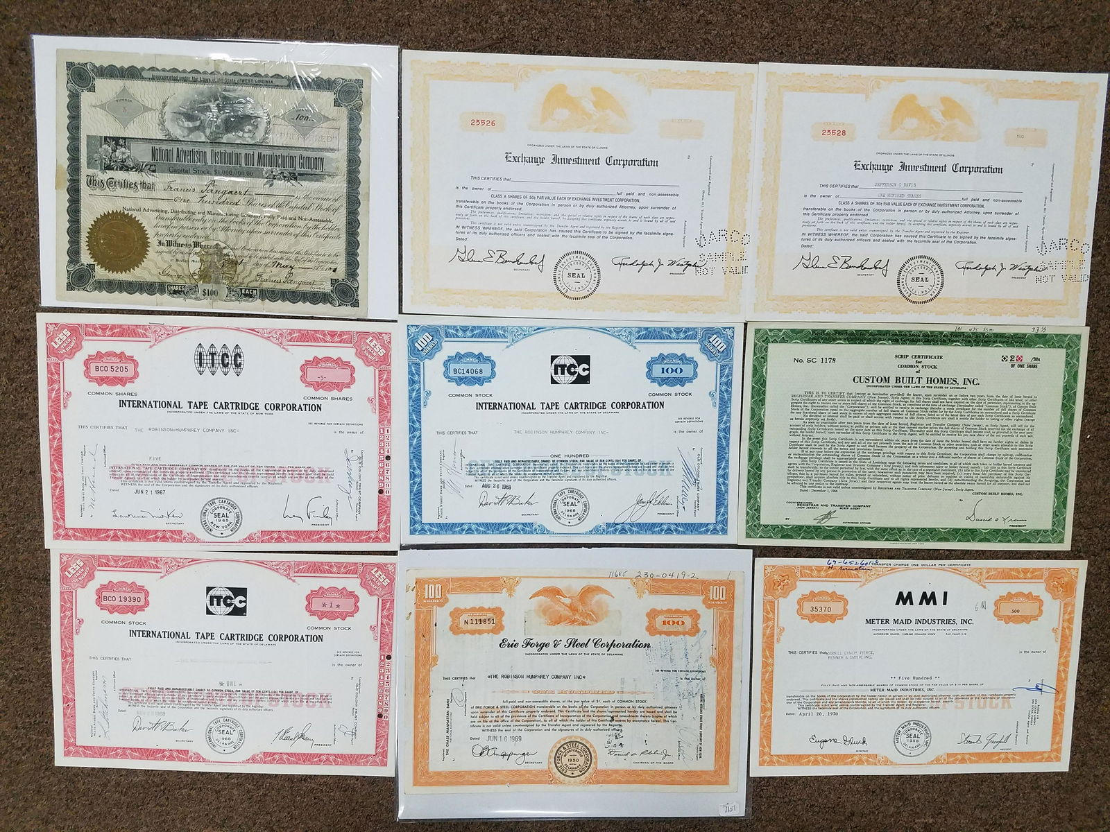 96 Stock Certificates incl Hess Corp (1 of 8)