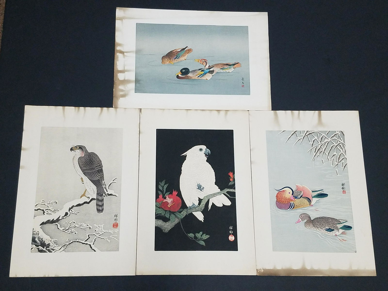 4 Bird Wood Block Prints (1 of 7)