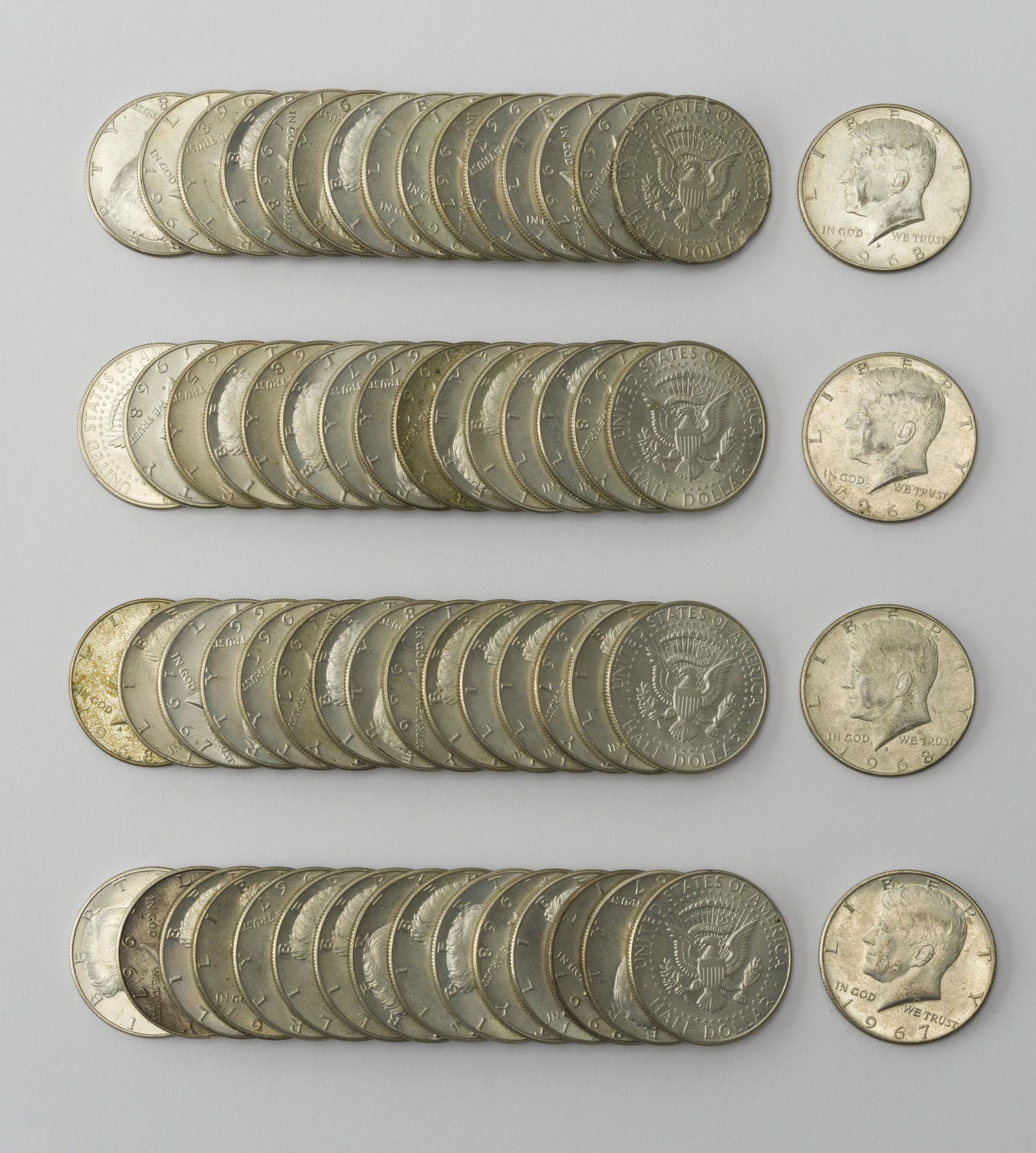 64 40% Silver Kennedy Half Dollars (1965-1969) (1 of 1)