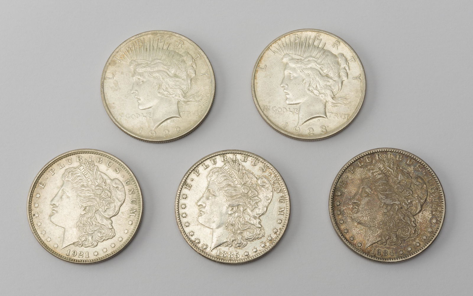 5 U.S. Silver Dollars (1 of 2)