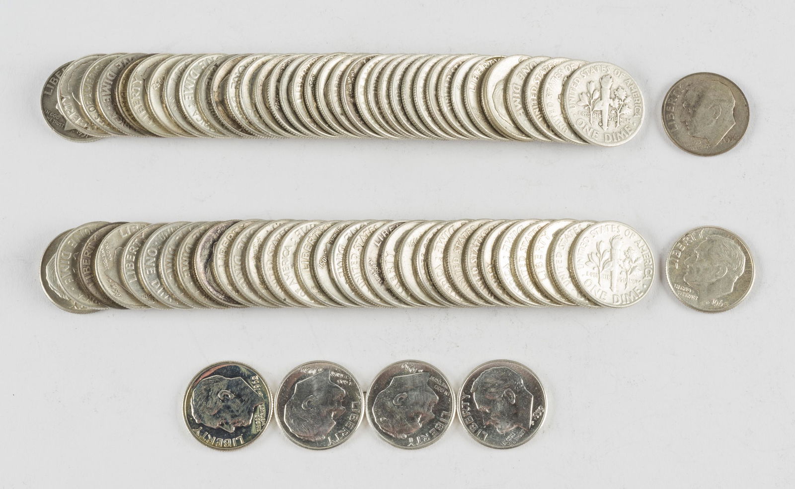 74 Roosevelt Dimes (1946-1964) (1 of 1)