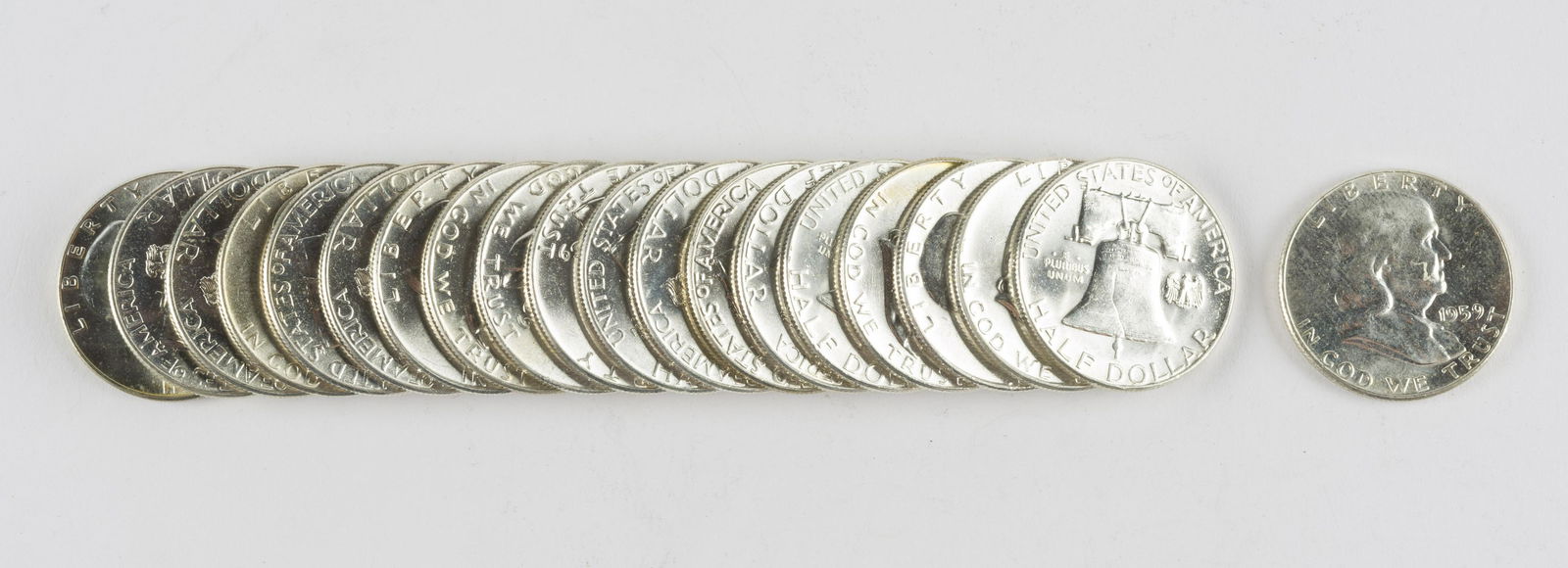 20 Pc Roll of Franklin Half Dollars (1959) (1 of 1)