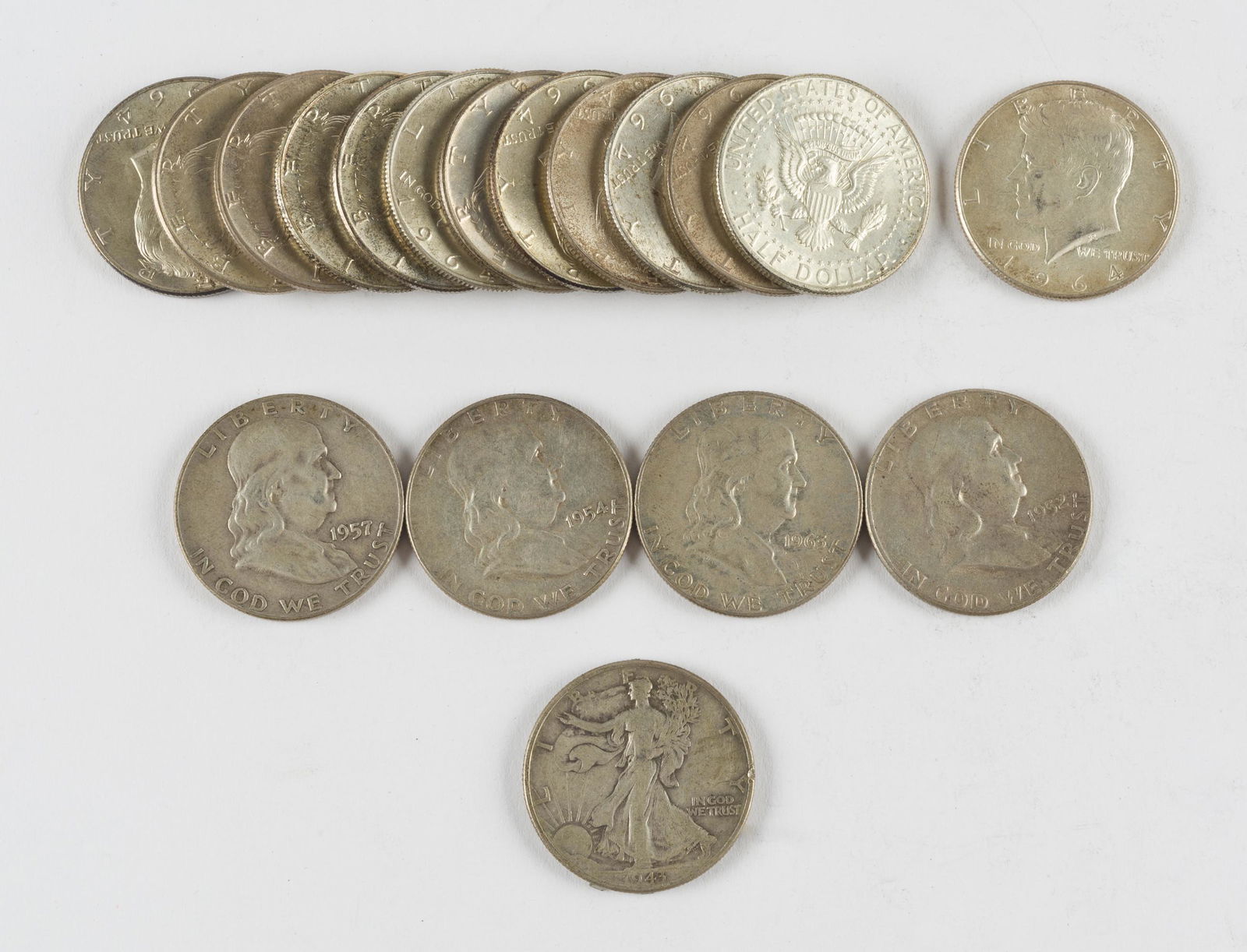 18 Silver Half Dollars (1943-1964) (1 of 1)