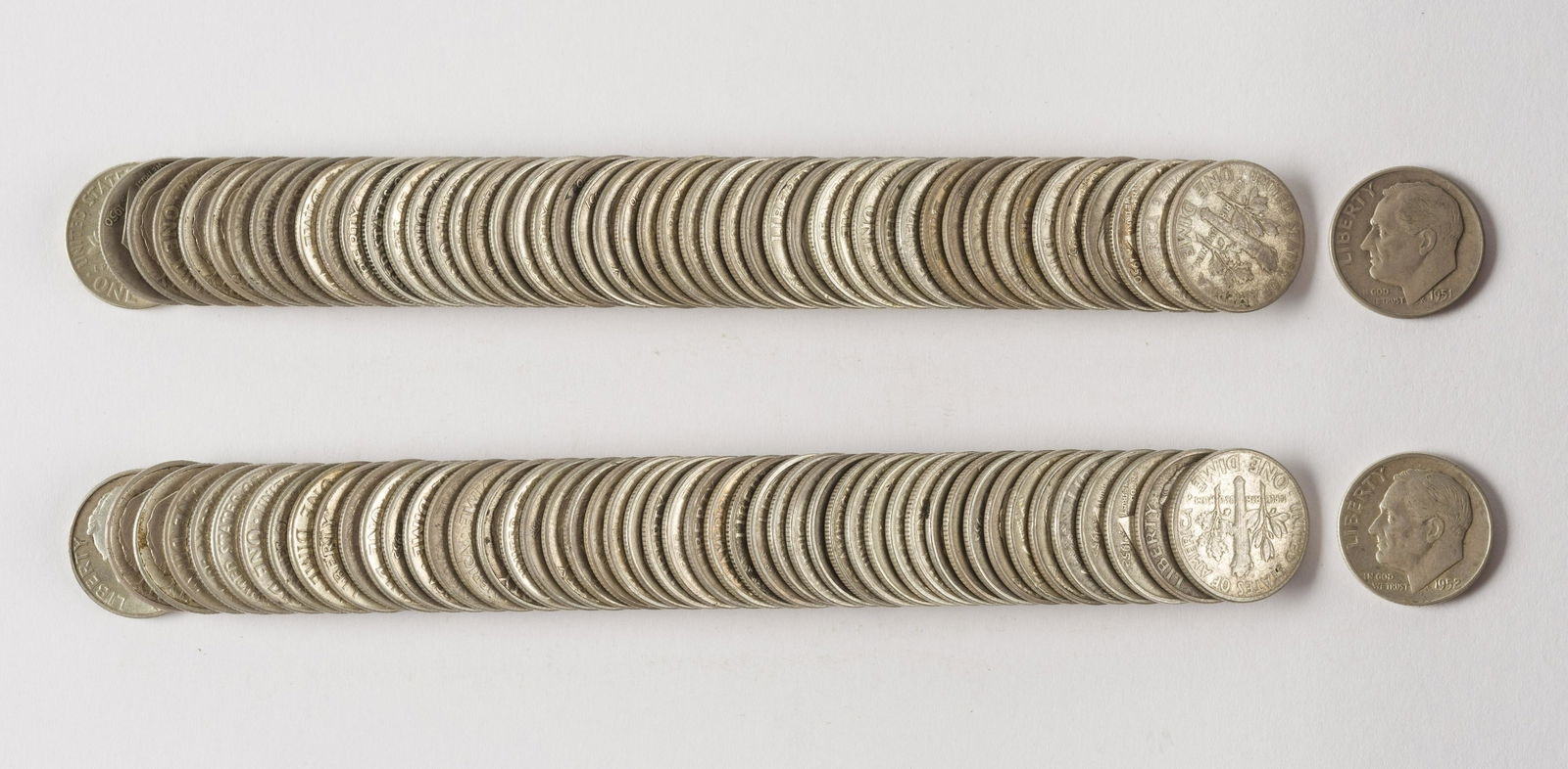 100 Roosevelt Dimes (1950-1954) (1 of 1)