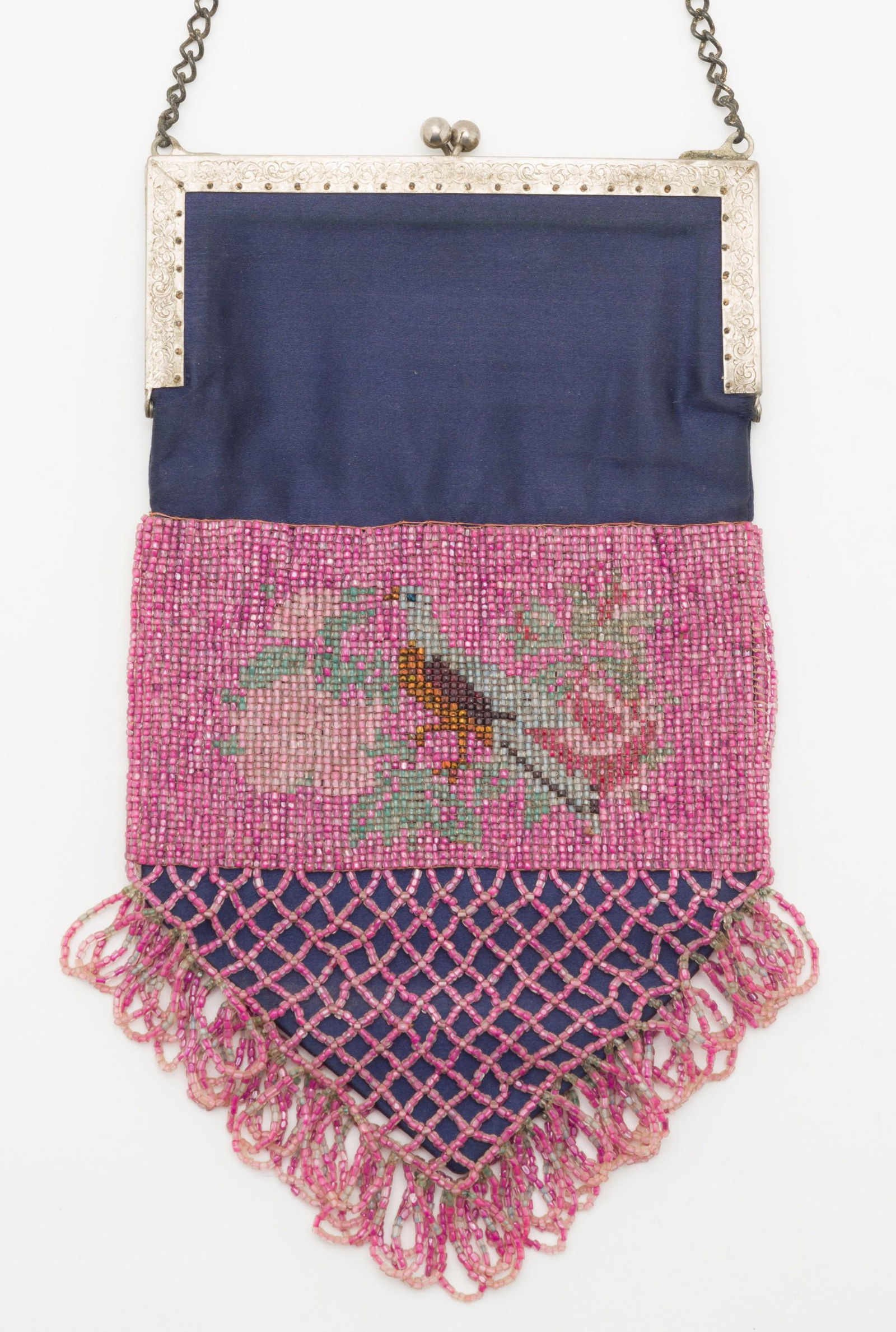 Antique Figural Bird Beaded Purse W/ Fringe (1 of 6)