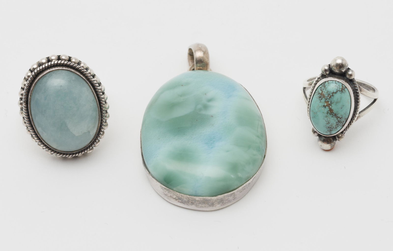 3 pcs Sterling Jewelry Incl Larimar & Turquoise (1 of 9)