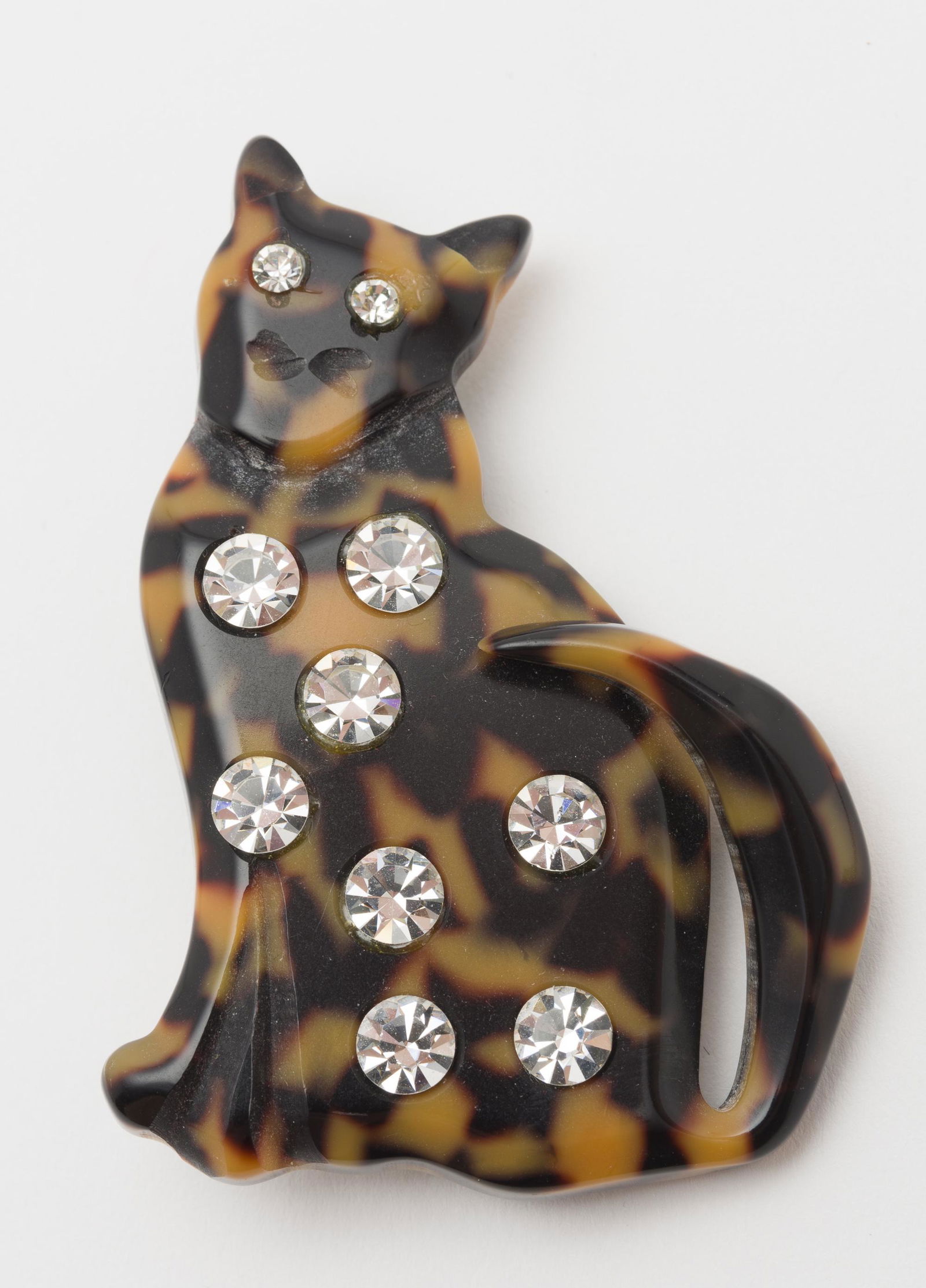 French Leopard Bakelite Cat Brooch (1 of 1)