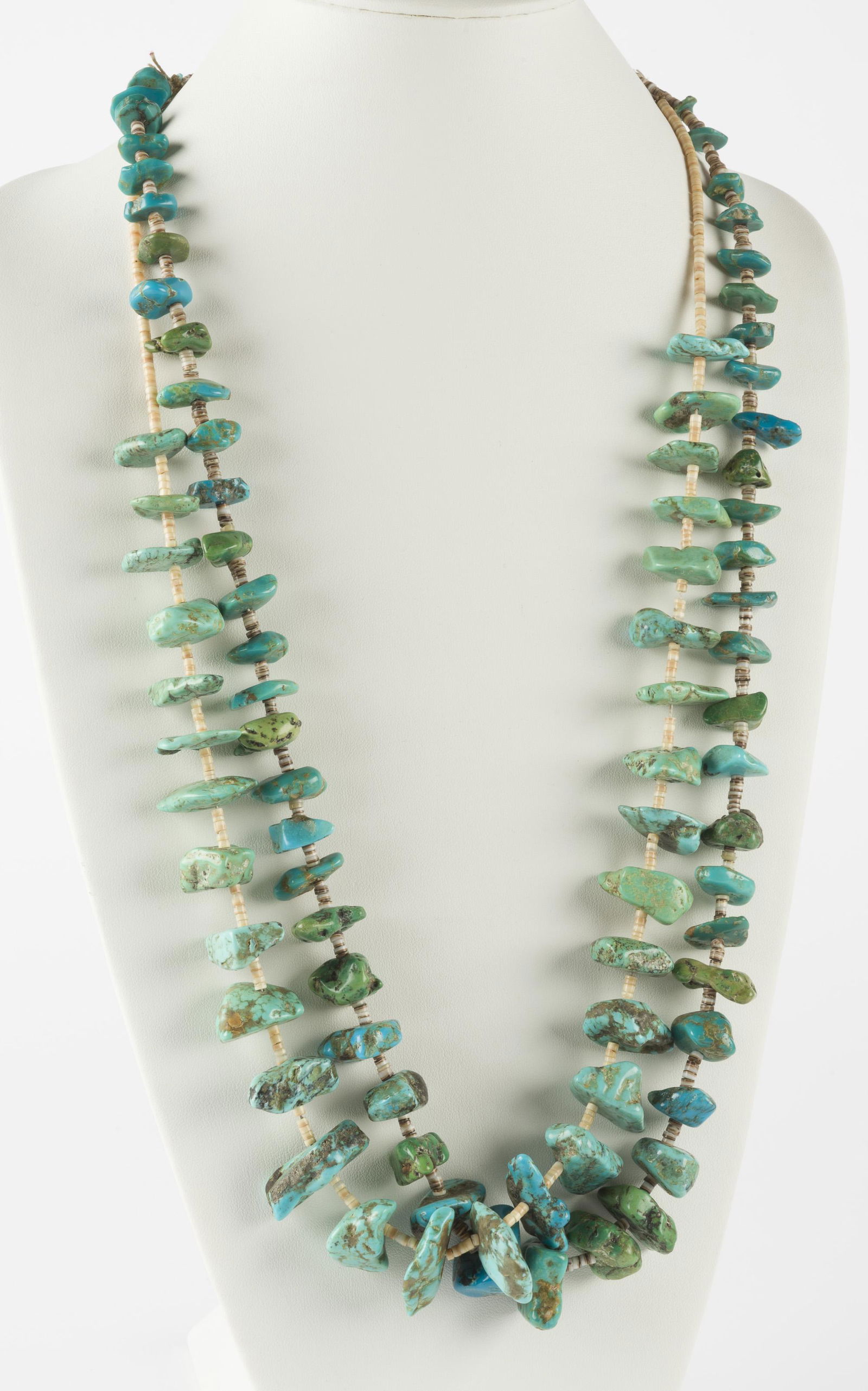 Raw Turquoise and Shell Bead Necklace (1 of 3)