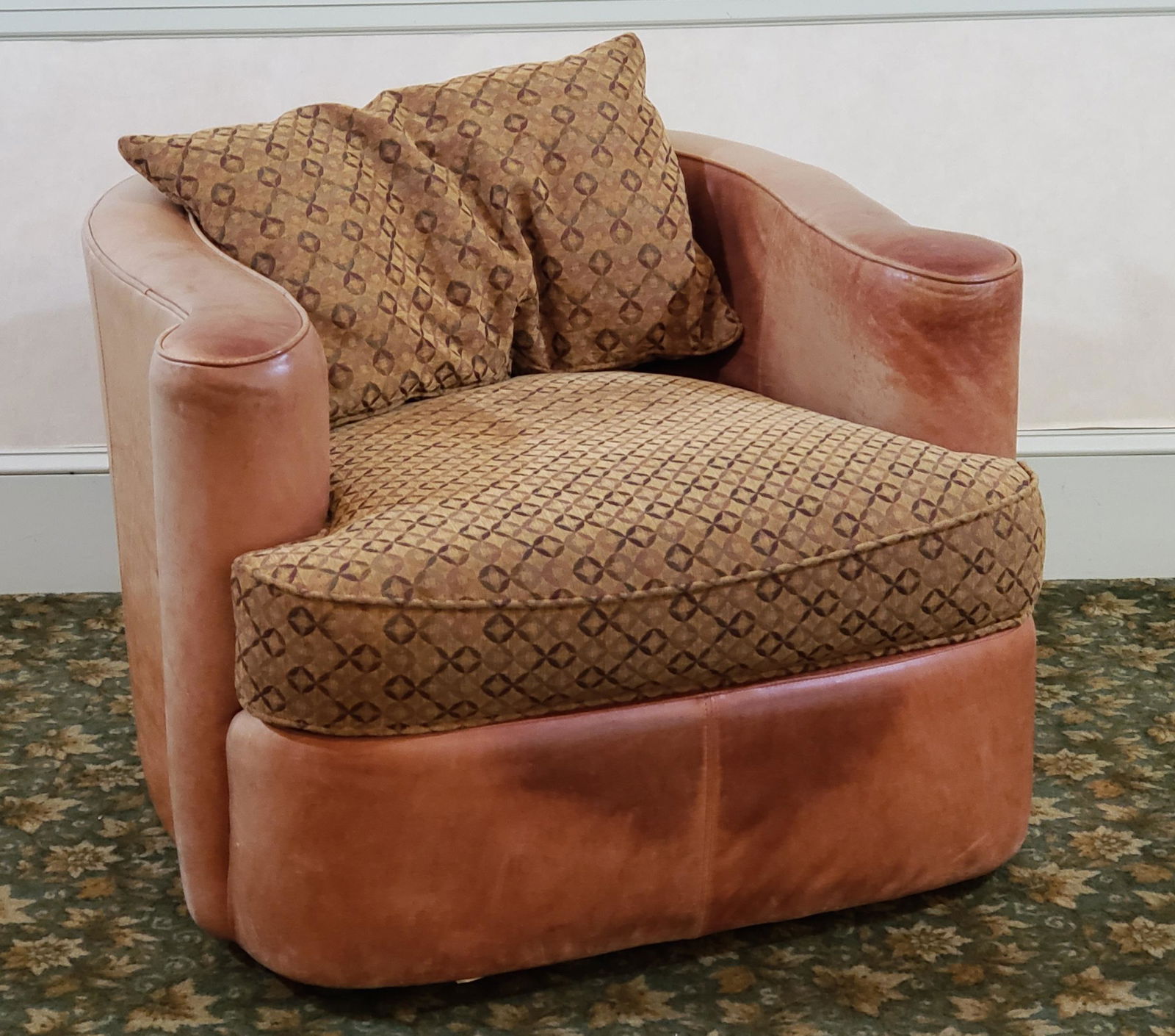 Bernhardt Leather and Upholstery Arm Chair (1 of 5)