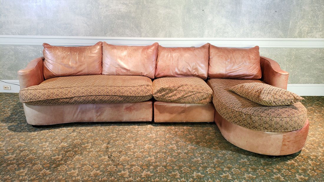 Bernhardt 3 Pc Leather and Upholstered Sectional (1 of 3)