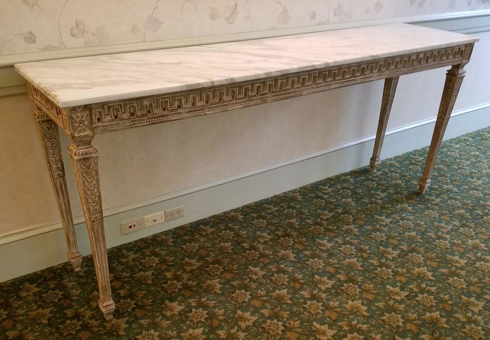 Marble Top Hall or Sofa Table (1 of 1)