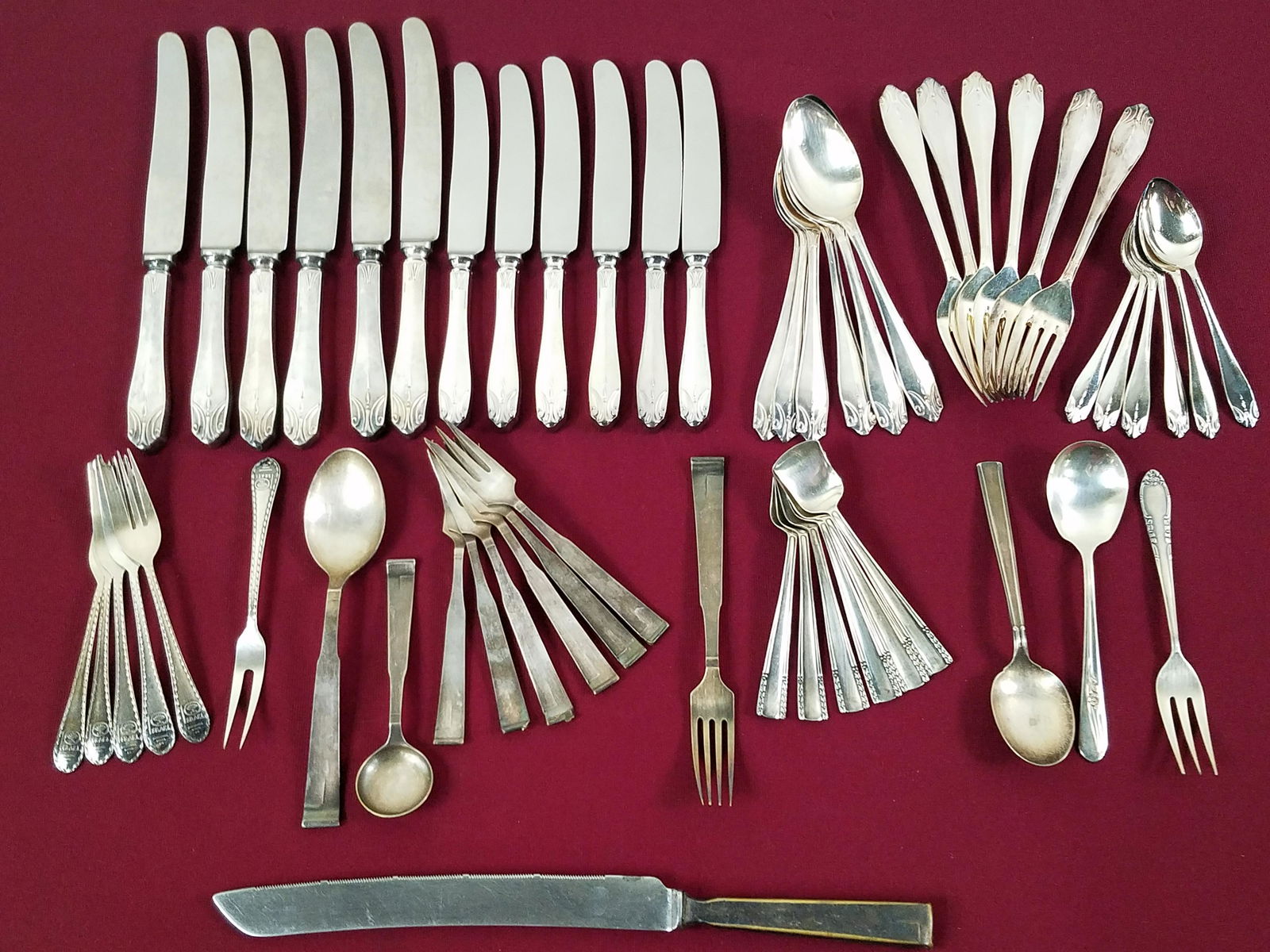 54 Pcs Silverplate Flatware incl Sheffield (1 of 12)