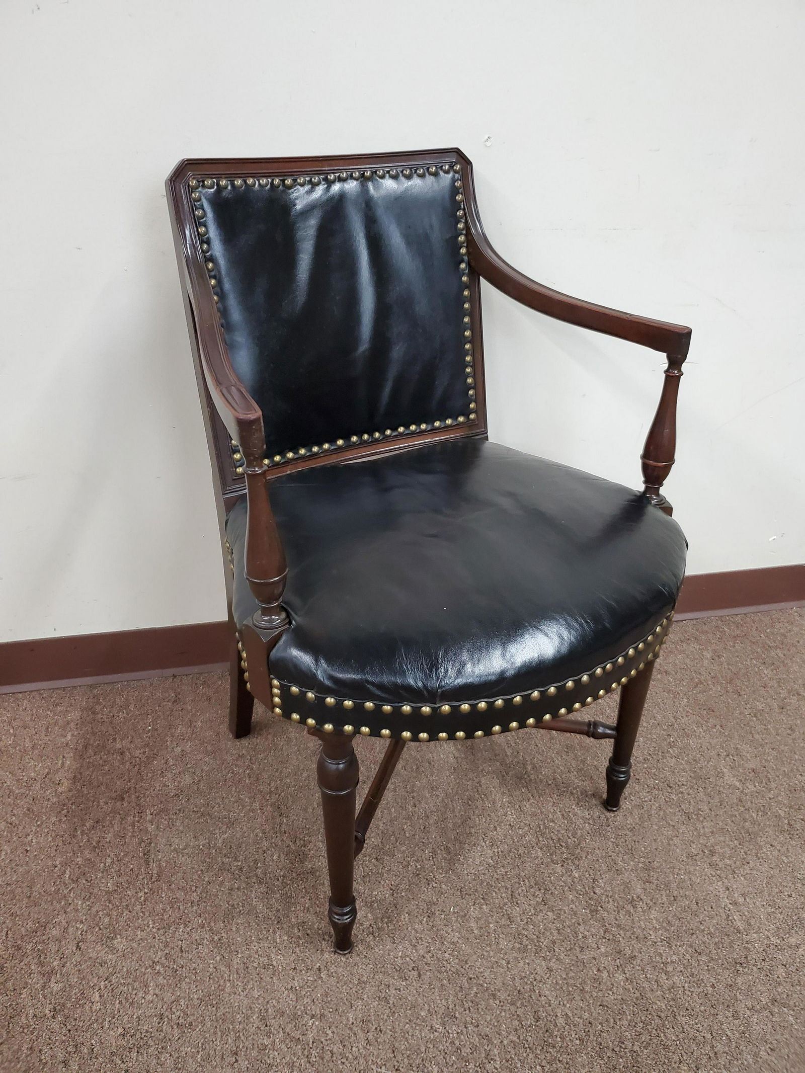 Leather Seated Arm Chair (1 of 3)