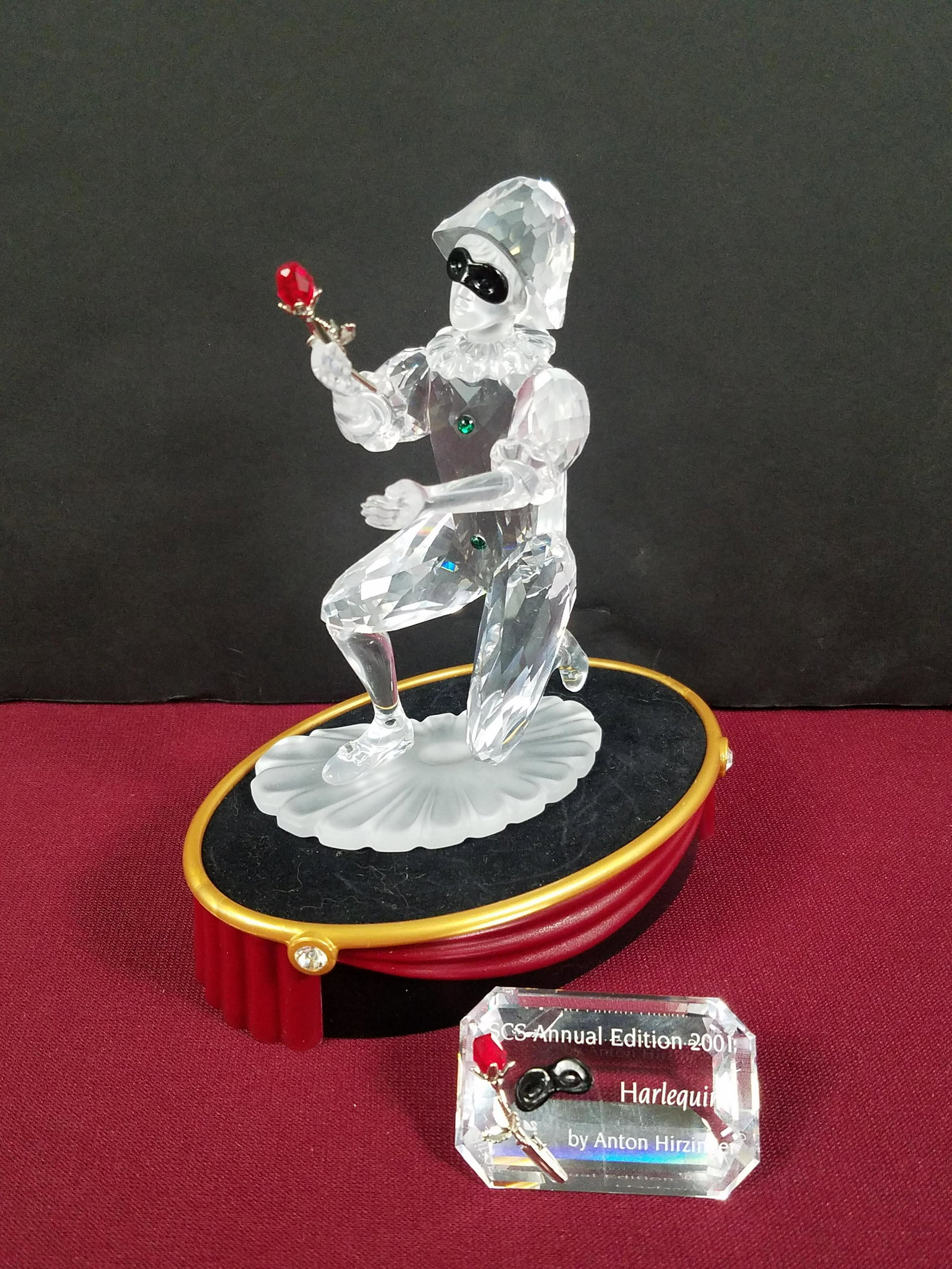 Swarovski Harlequin by Anton Hirzinger: Figure only: 2-1/2" wide x 5-1/4" high. 2001 SCS annual edition. Box and certificate of authenticity included. IMPORTANT: Before bidding, please read the terms and conditions below. When you registere