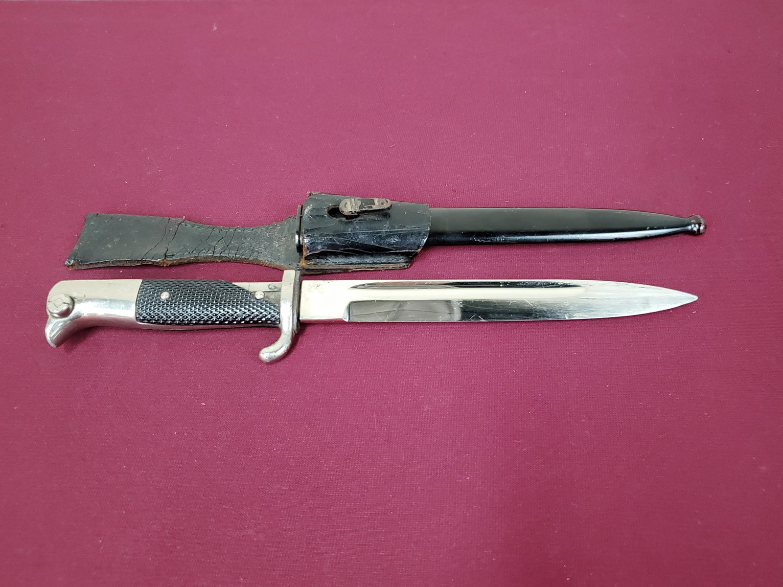 German Bayonet: 2" wide X 1" deep X 14" long. IMPORTANT: Before bidding, please read the terms and conditions below. When you registered for the auction you agreed to these terms and will be required to comply with t