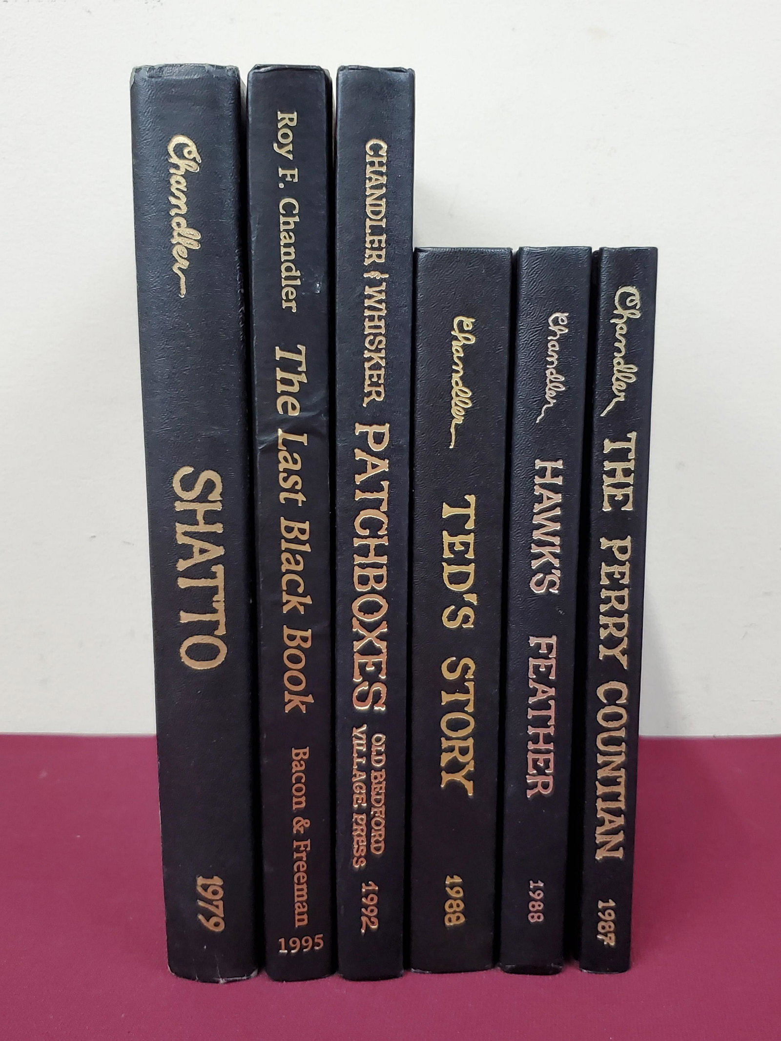 6 Signed Roy F. Chandler Books: Includes Hawk's Feather, Ted's Story, The Perry Countian, Kentucky Rifle Patchboxes, Shatto, The Last Blck Book. IMPORTANT: Before bidding, please read the terms and conditions below. When you registe