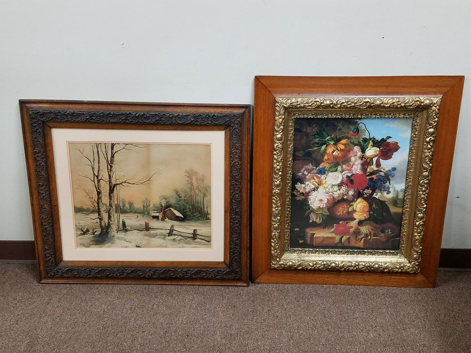 Lithograph and Print in Antique Frames (1 of 5)