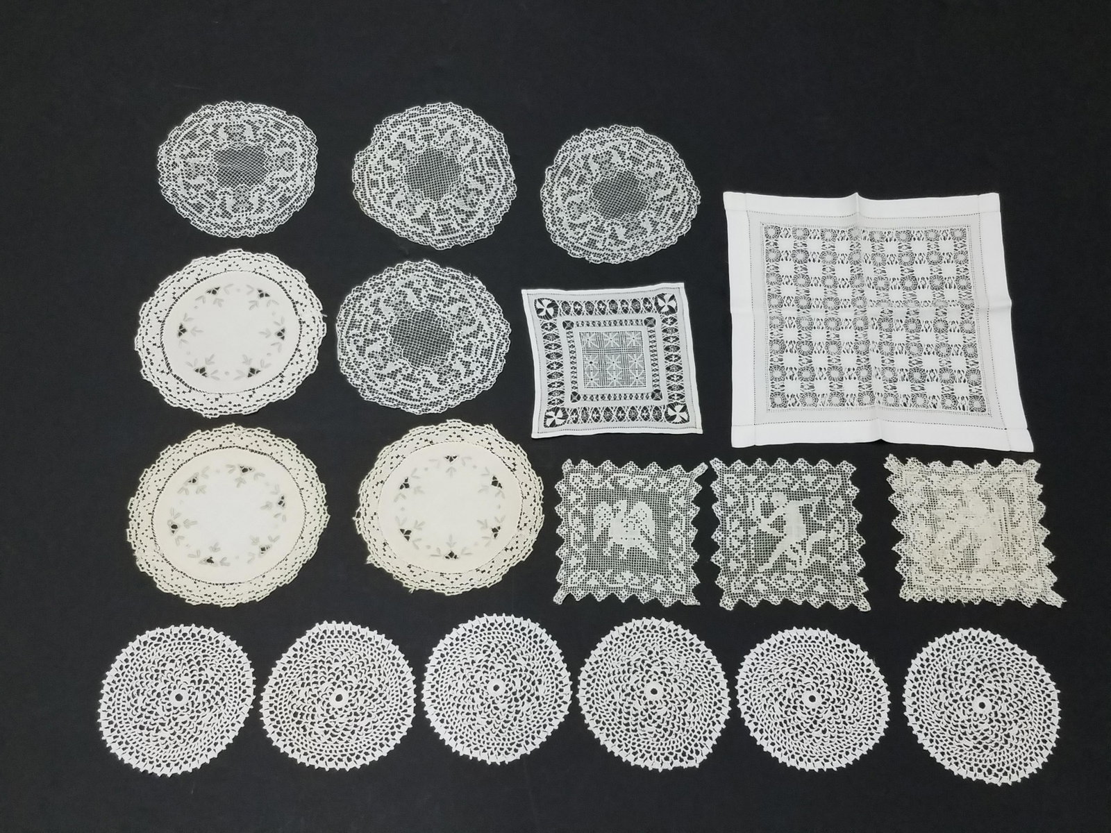 95 Table Linens incl Clothes, Napkins and Dollies: Largest: 70" wide x 70" long. IMPORTANT: Before bidding, please read the terms and conditions below. When you registered for the auction you agreed to these terms and will be required to comply with t