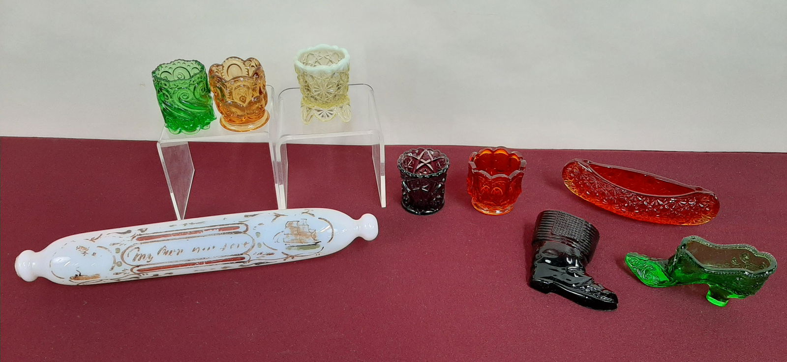 9 Pcs Glass and Geologic Samples incl Rolling Pin (1 of 8)