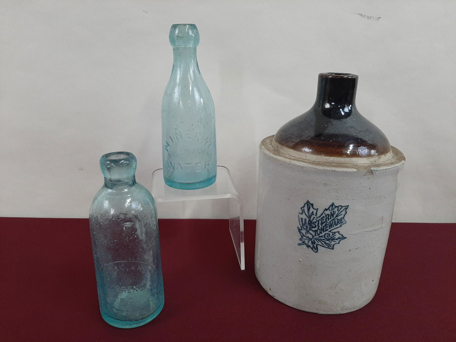 2 Glass Solda Bottles and Weatrrn Stoneware Jug (1 of 4)