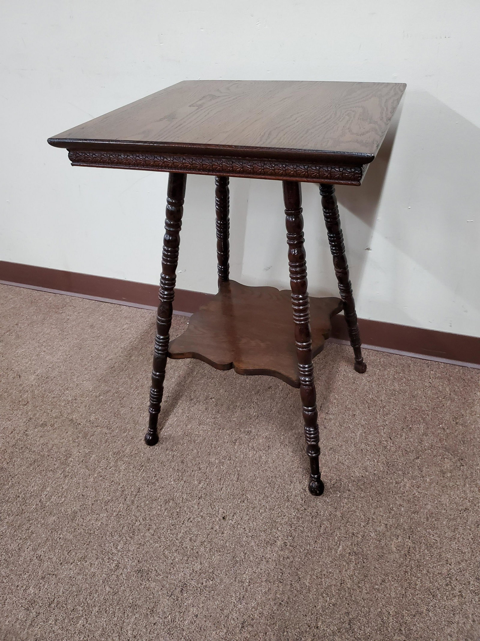 Side Table: 20" wide X 20" deep X 29" high. IMPORTANT: Before bidding, please read the terms and conditions below. When you registered for the auction you agreed to these terms and will be required to comply with