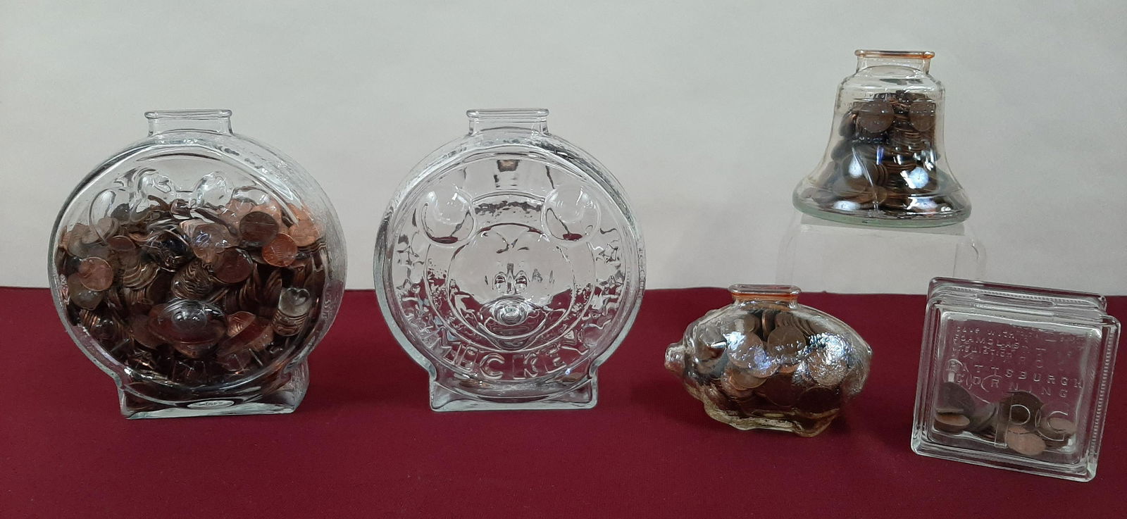 5 Glass Banks with Pennies (1 of 5)