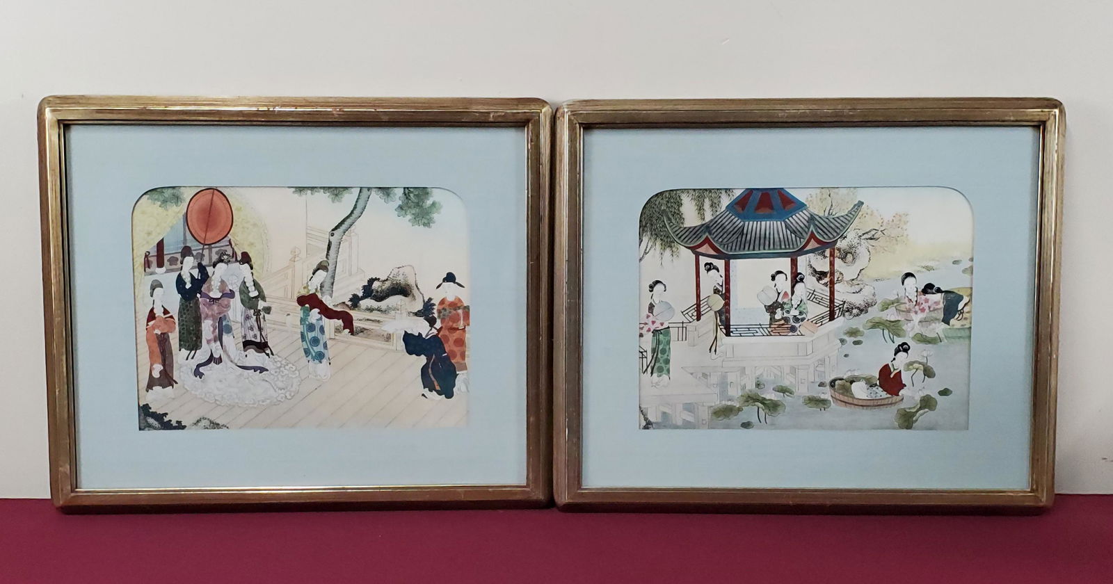 Pair of Hand Colored Japanese Prints (1 of 1)