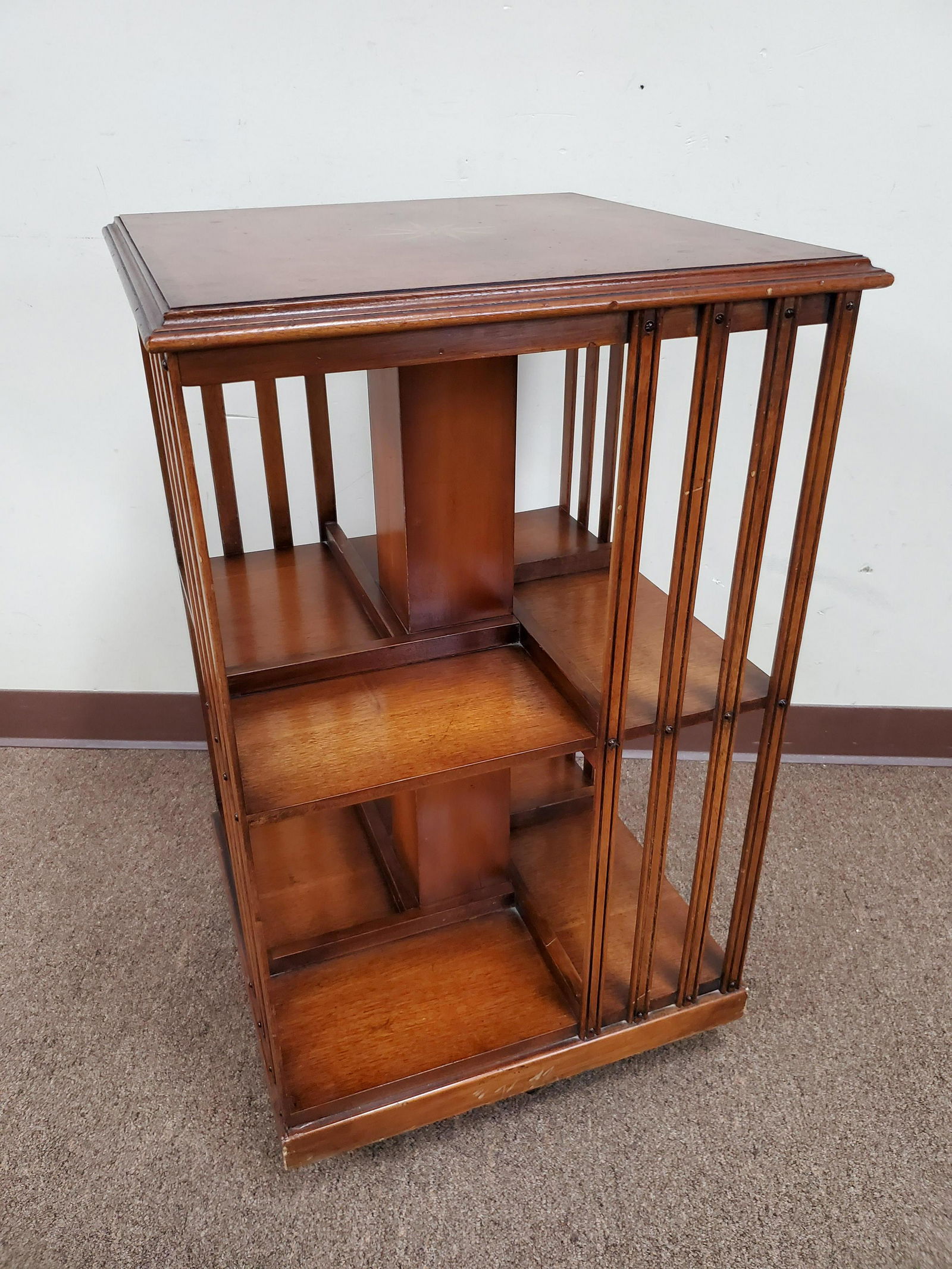 Inlaid Danner Style Revolving Bookcase (1 of 3)