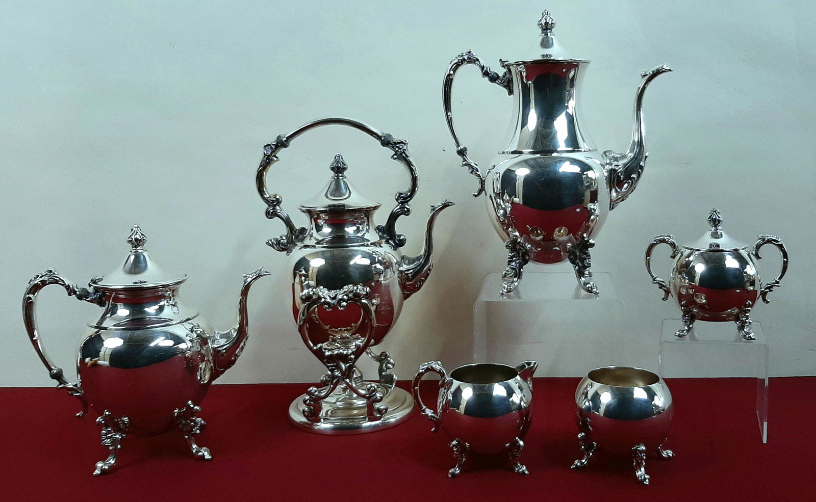 6 Pc Silver On Copper Tea Service (1 of 3)