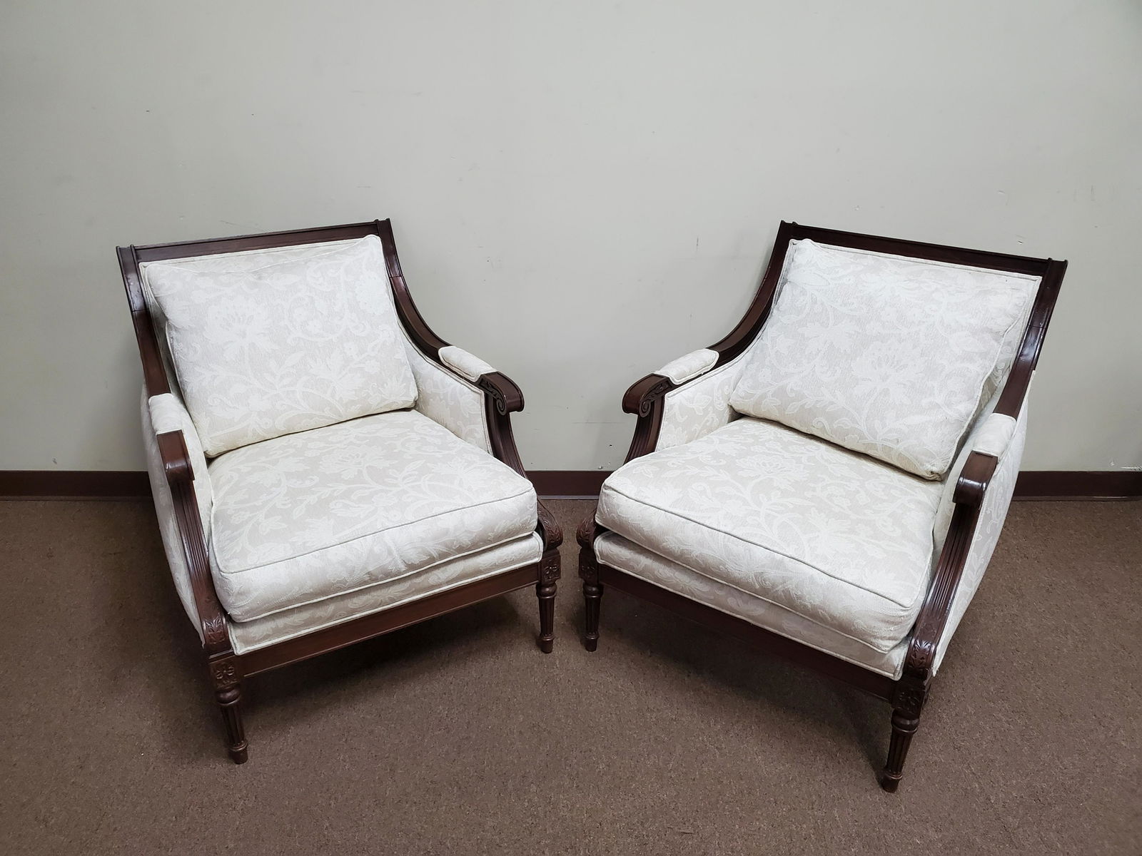 2 Upholstered Arm Chairs (1 of 3)