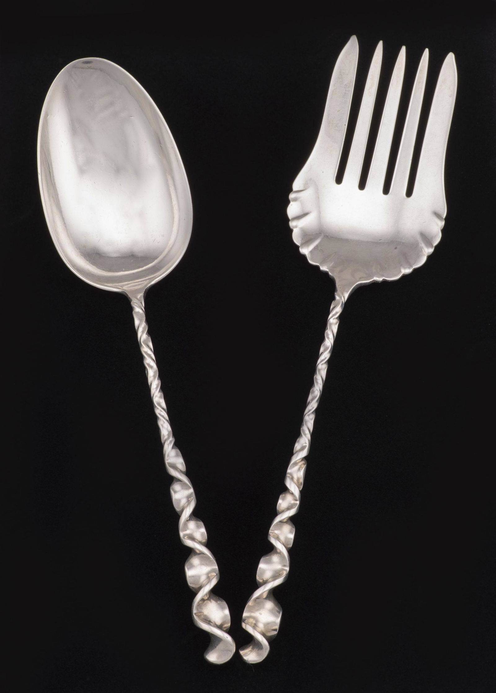 Whiting Sterling Twist Handle & Tip Fork and Spoon (1 of 4)