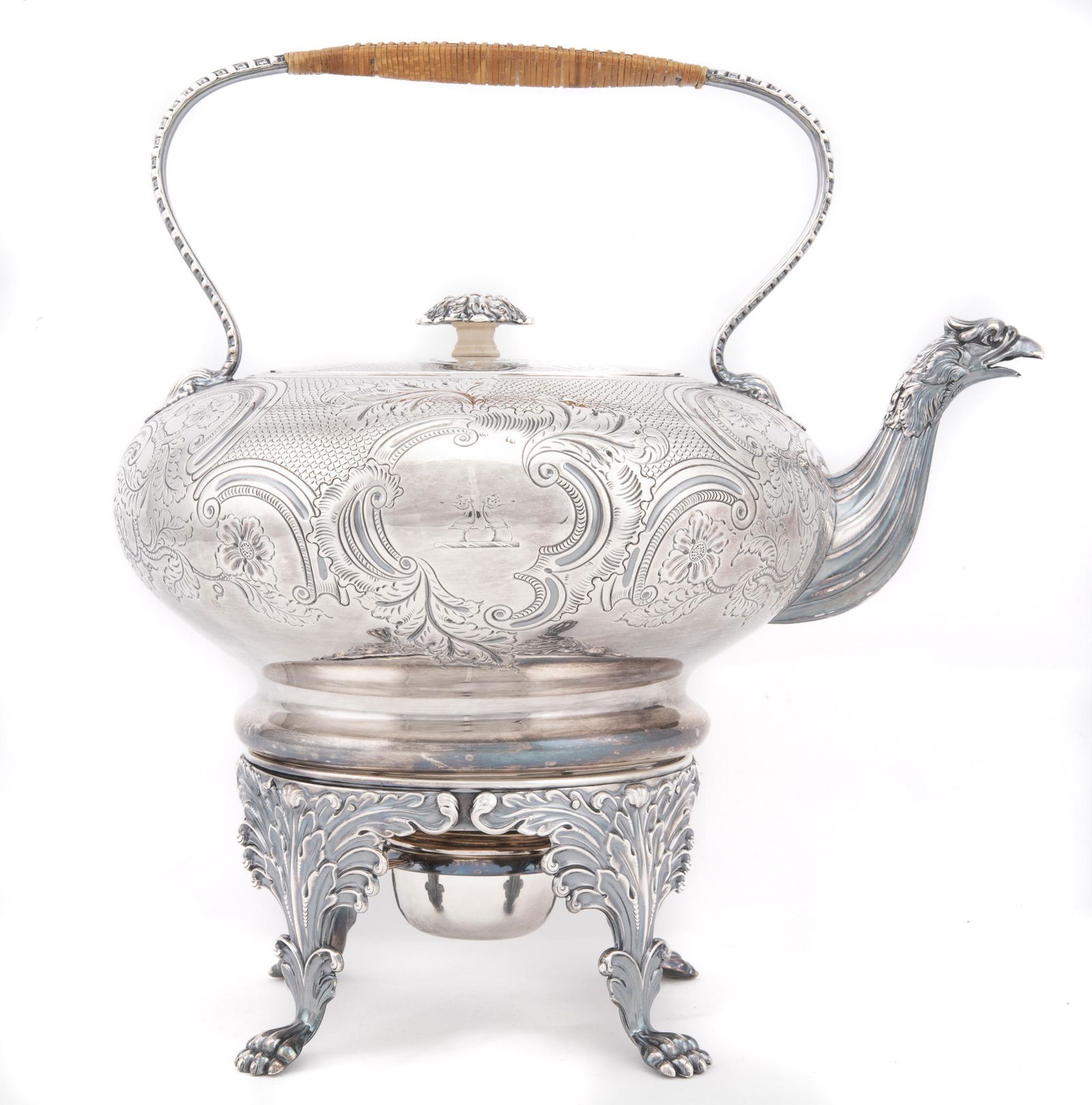 Silver-Plate Teapot with Stand (1 of 4)