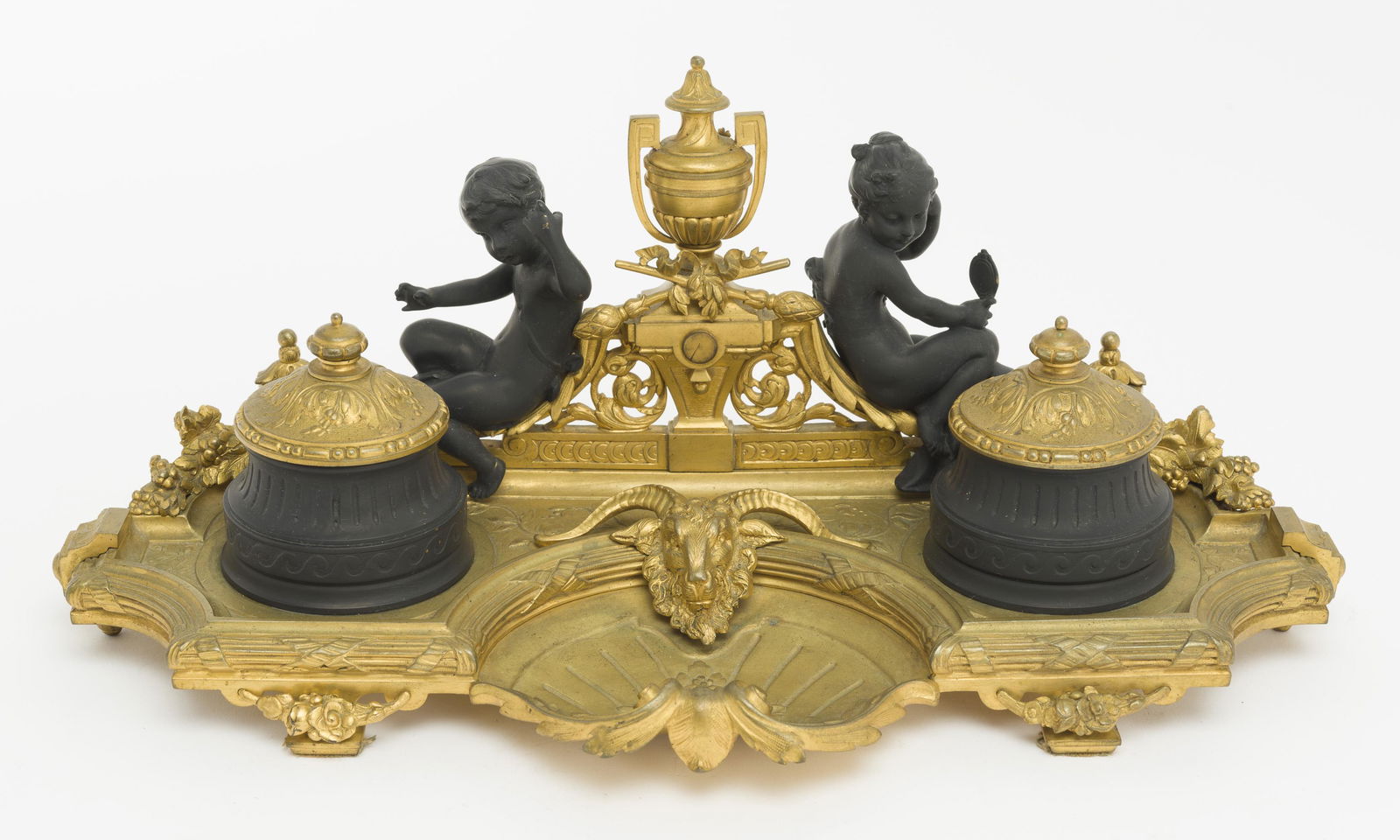 Bronze Dore Inkwells with Classical Figures (1 of 5)