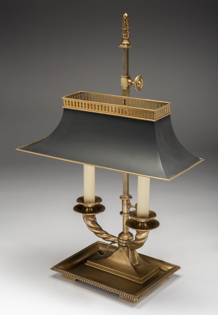 Chapman Bronze Candelabra Lamp With Shade (1 of 6)