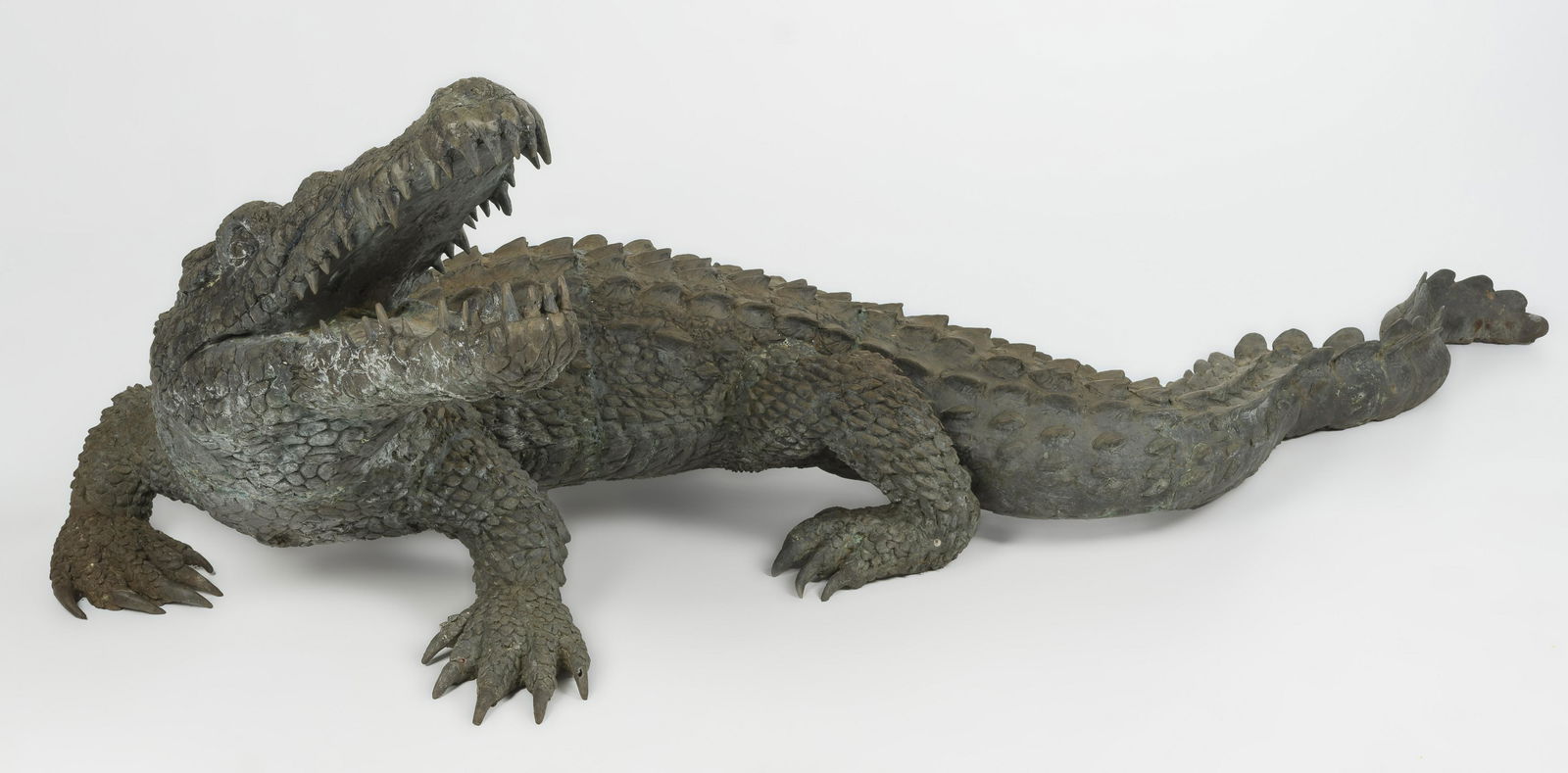 Life-Sized Bronze Crocodile Sculpture (1 of 7)