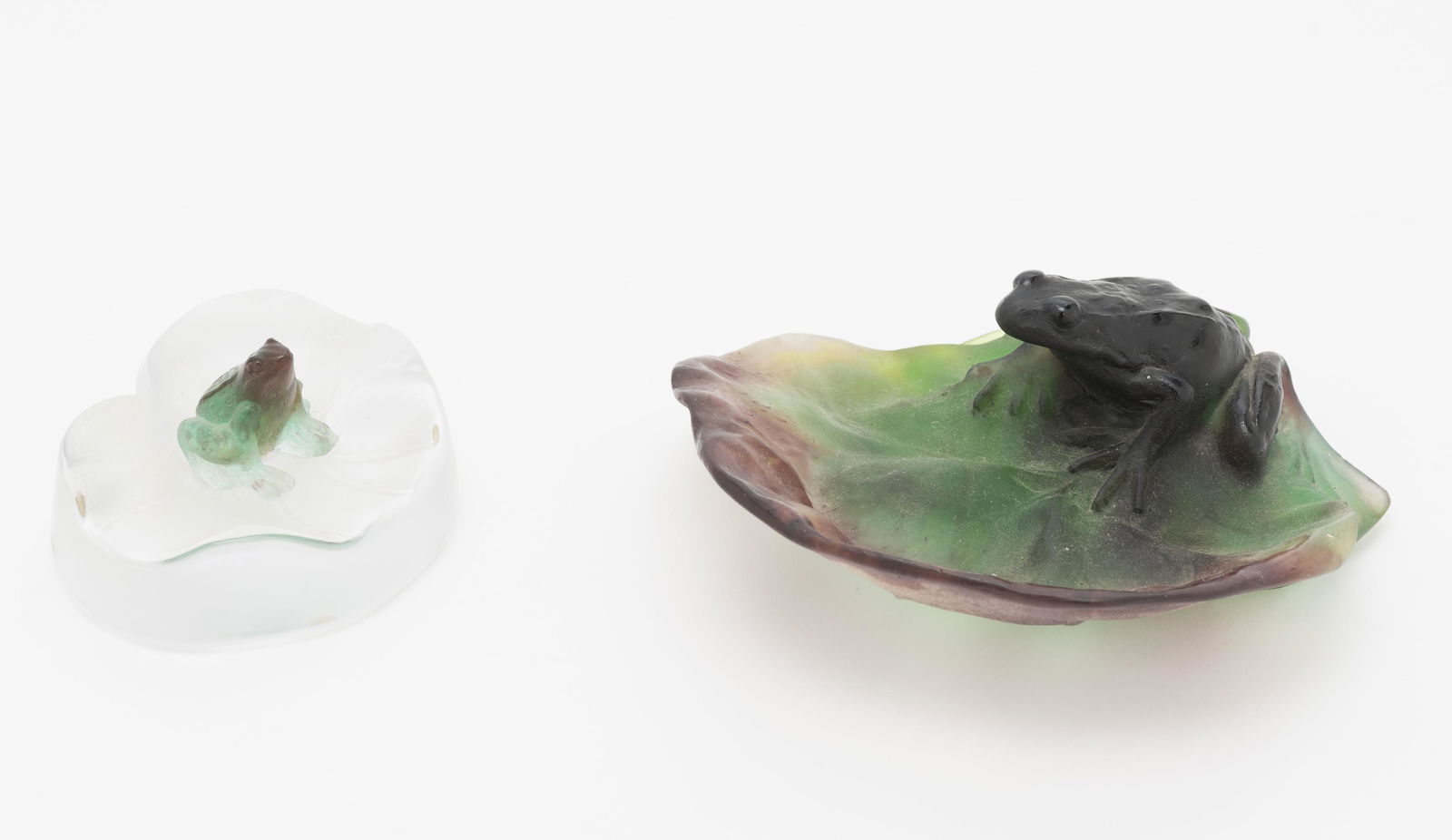 Pair of Daum Frog & Lily Dish (1 of 6)