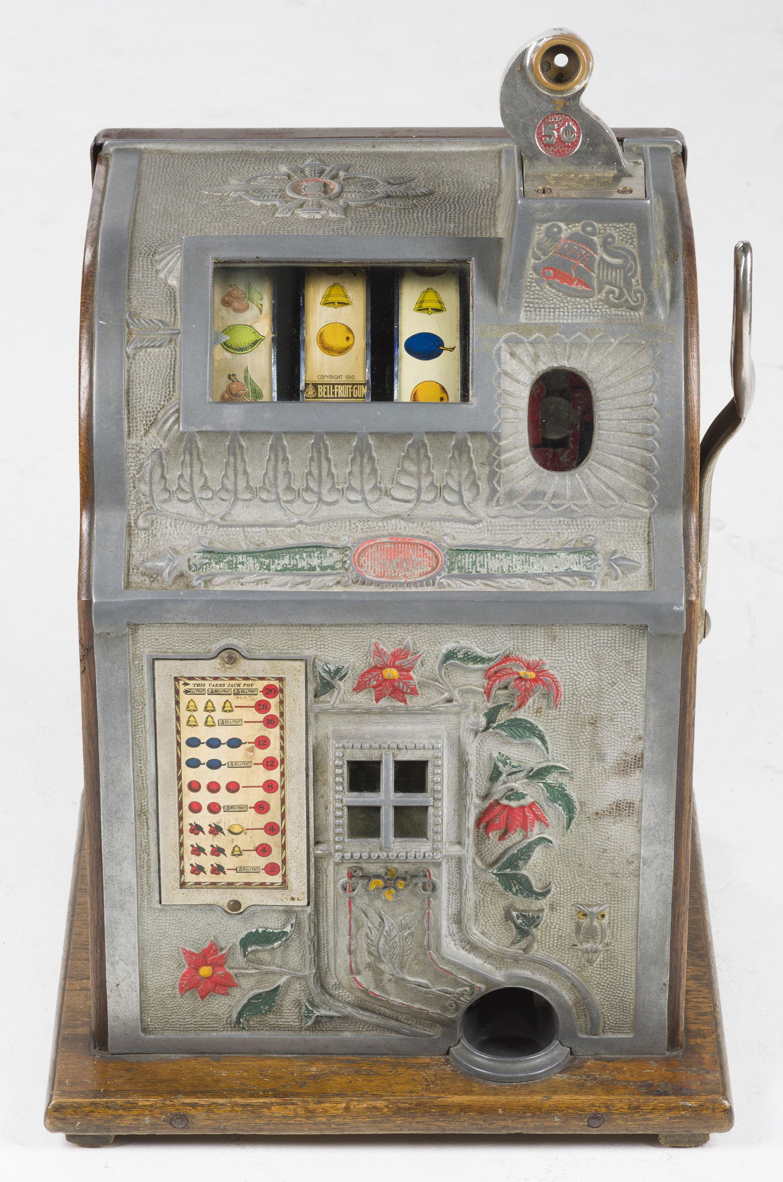 Mills 5 Cent Poinsettia Slot Machine (1 of 5)