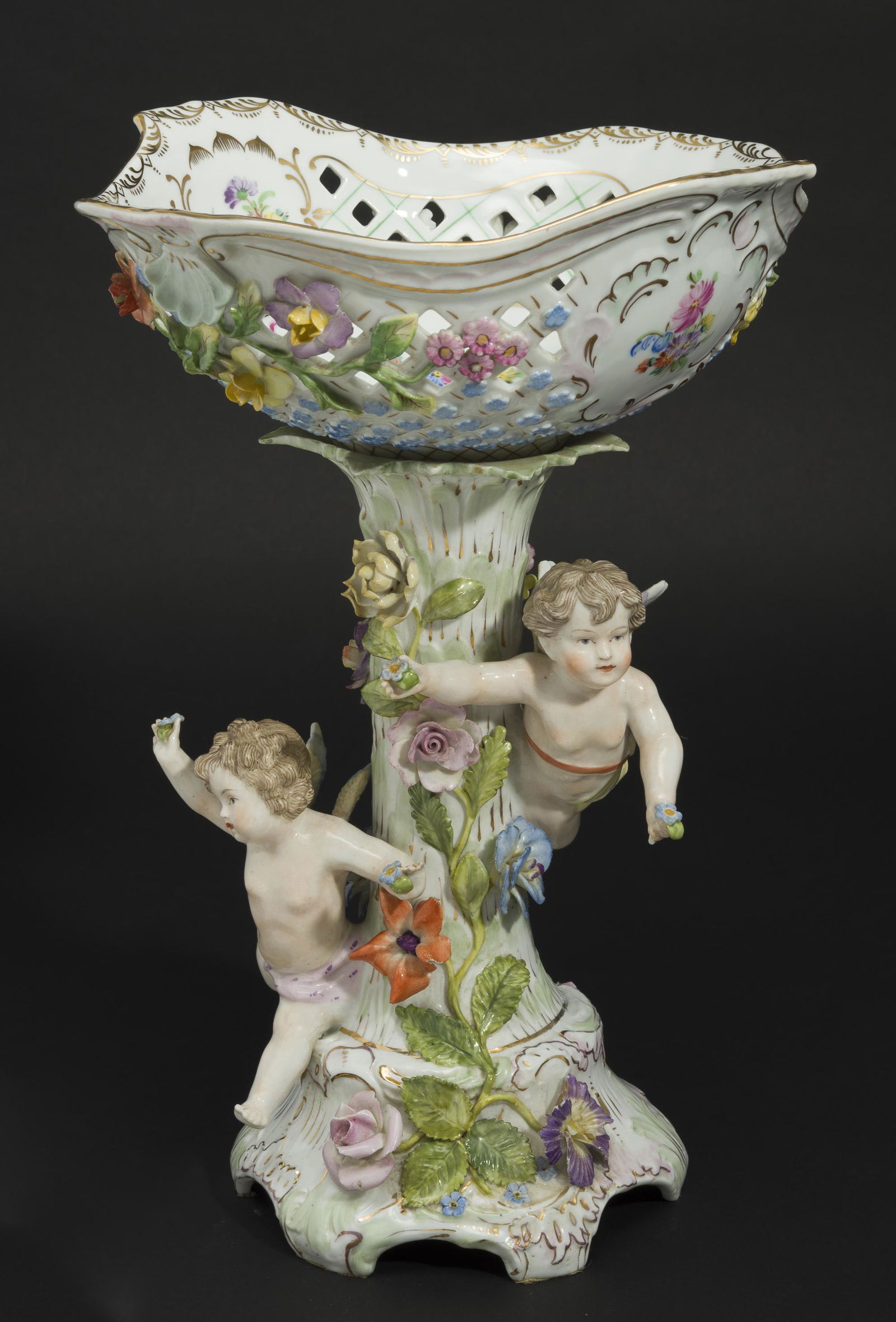 Carl Thieme Figural Reticulated Footed Compote (1 of 6)