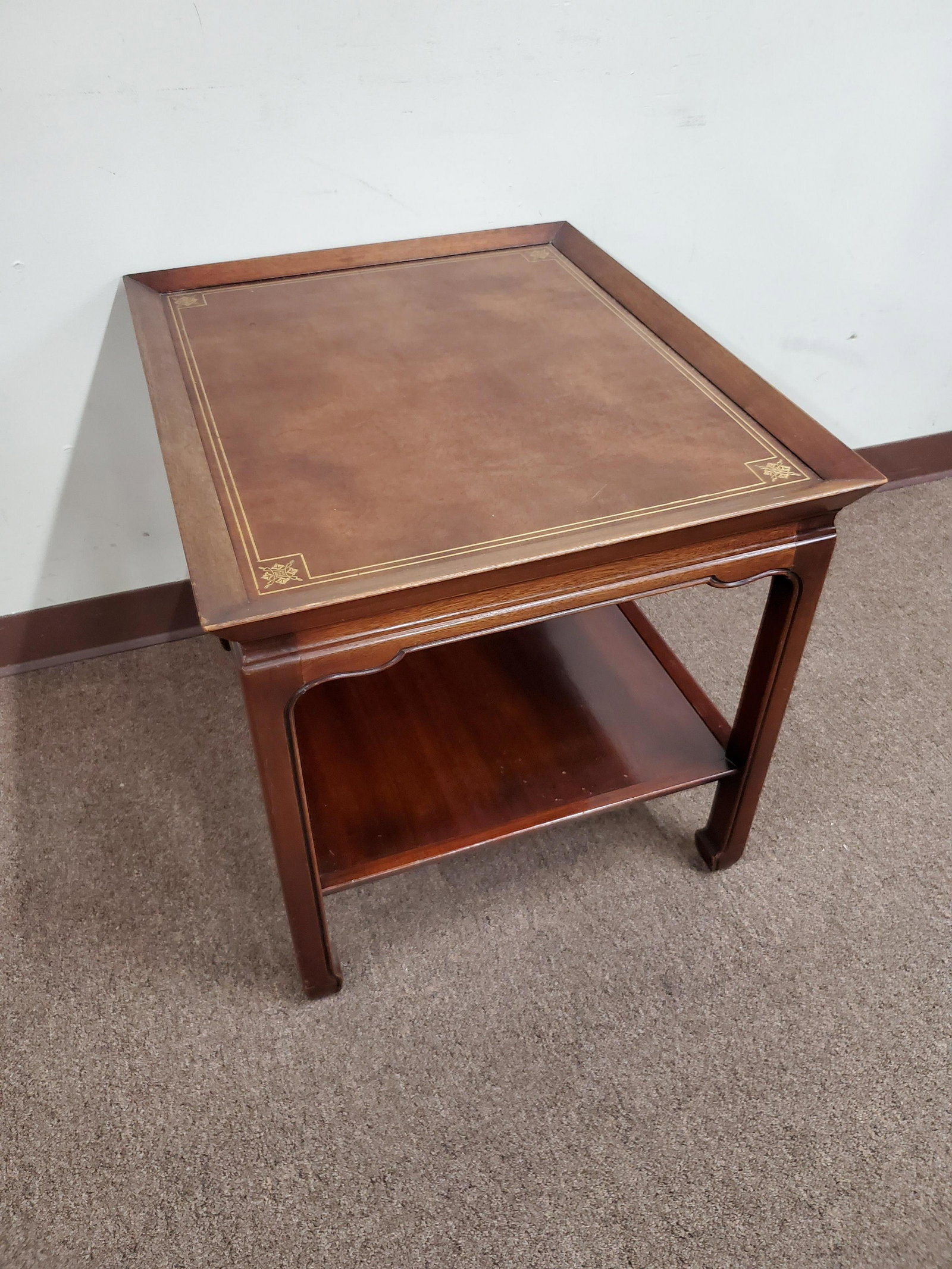Leather Top End Table (1 of 3)
