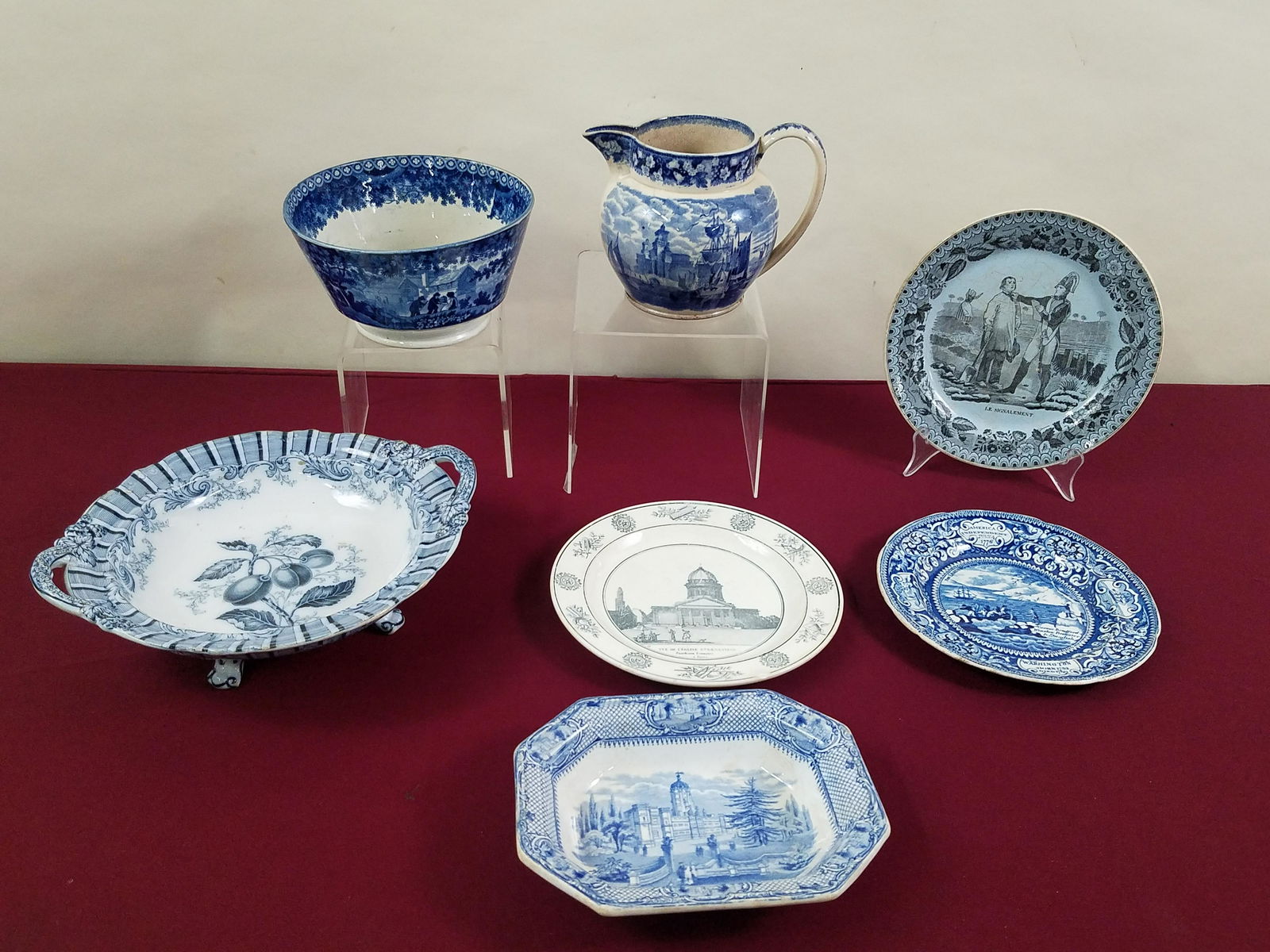 7 Pcs Transferware incl Pantheon France (1 of 17)