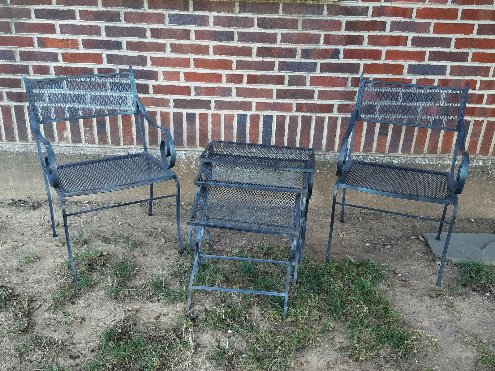 2 Outdoor Chairs and 3 Nesting Tables (1 of 5)