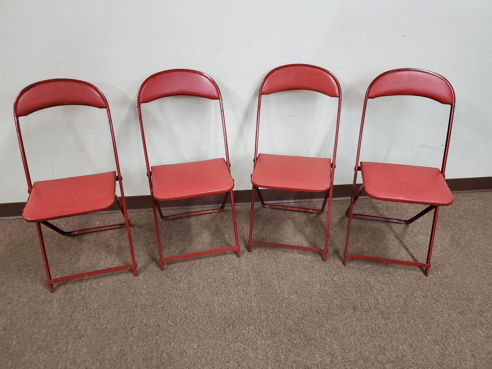 4 Red Folding Chairs (1 of 2)