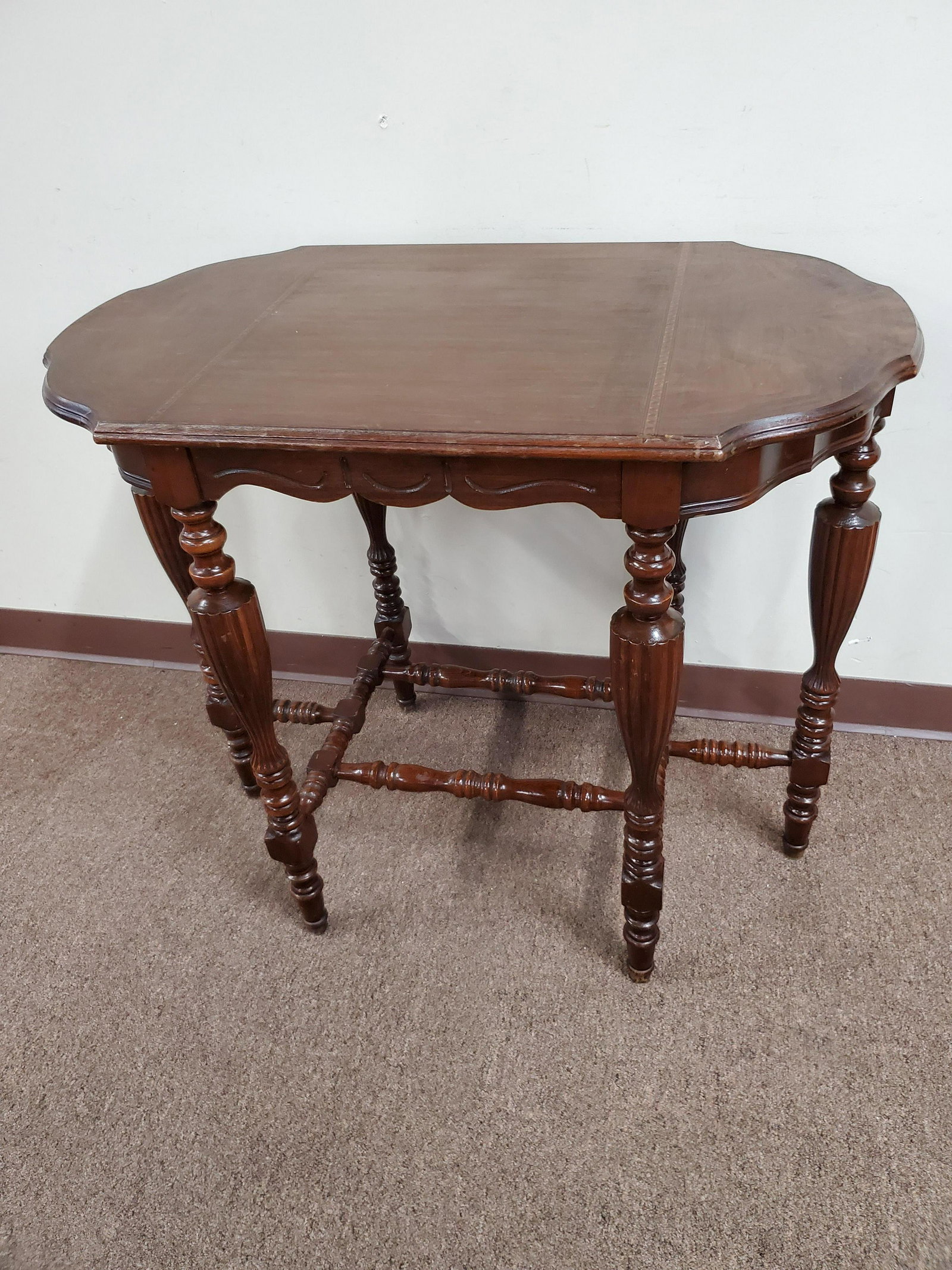 Side Table: 34" wide X 20" deep X 29" high. IMPORTANT: Before bidding, please read the terms and conditions below. When you registered for the auction you agreed to these terms and will be required to comply with