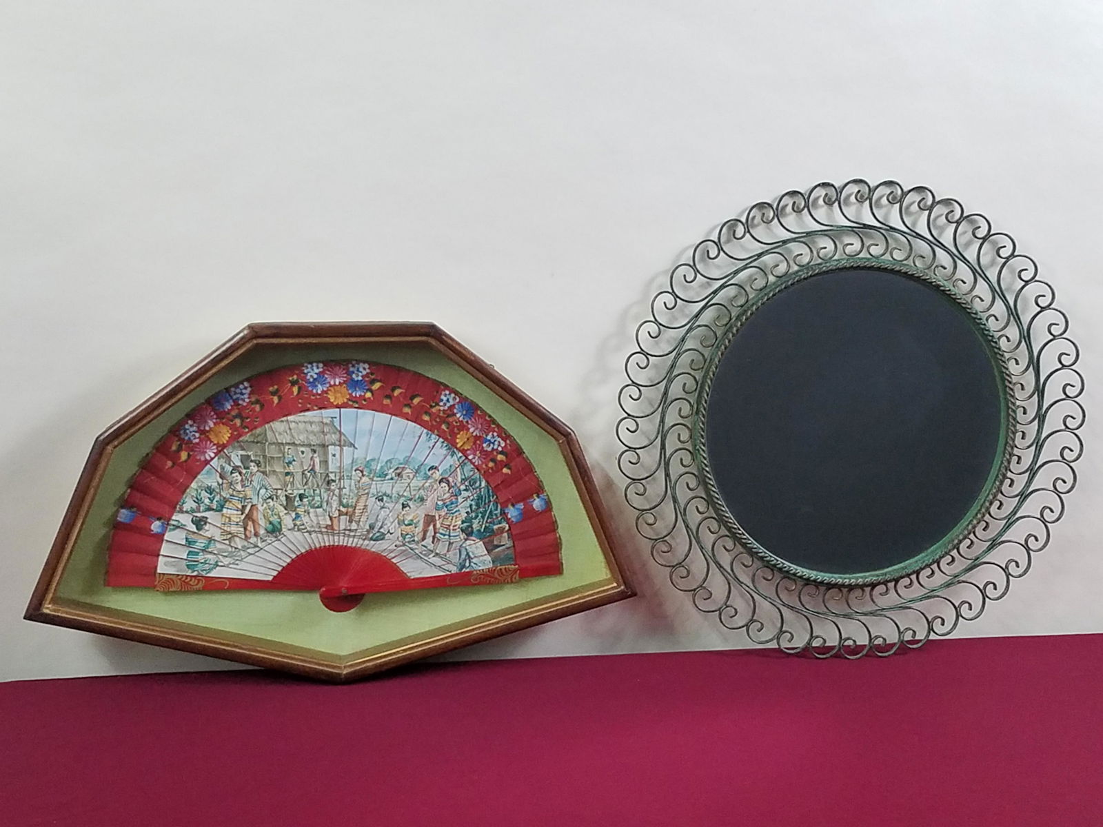 Antique Fan and Decorative Mirror (1 of 4)