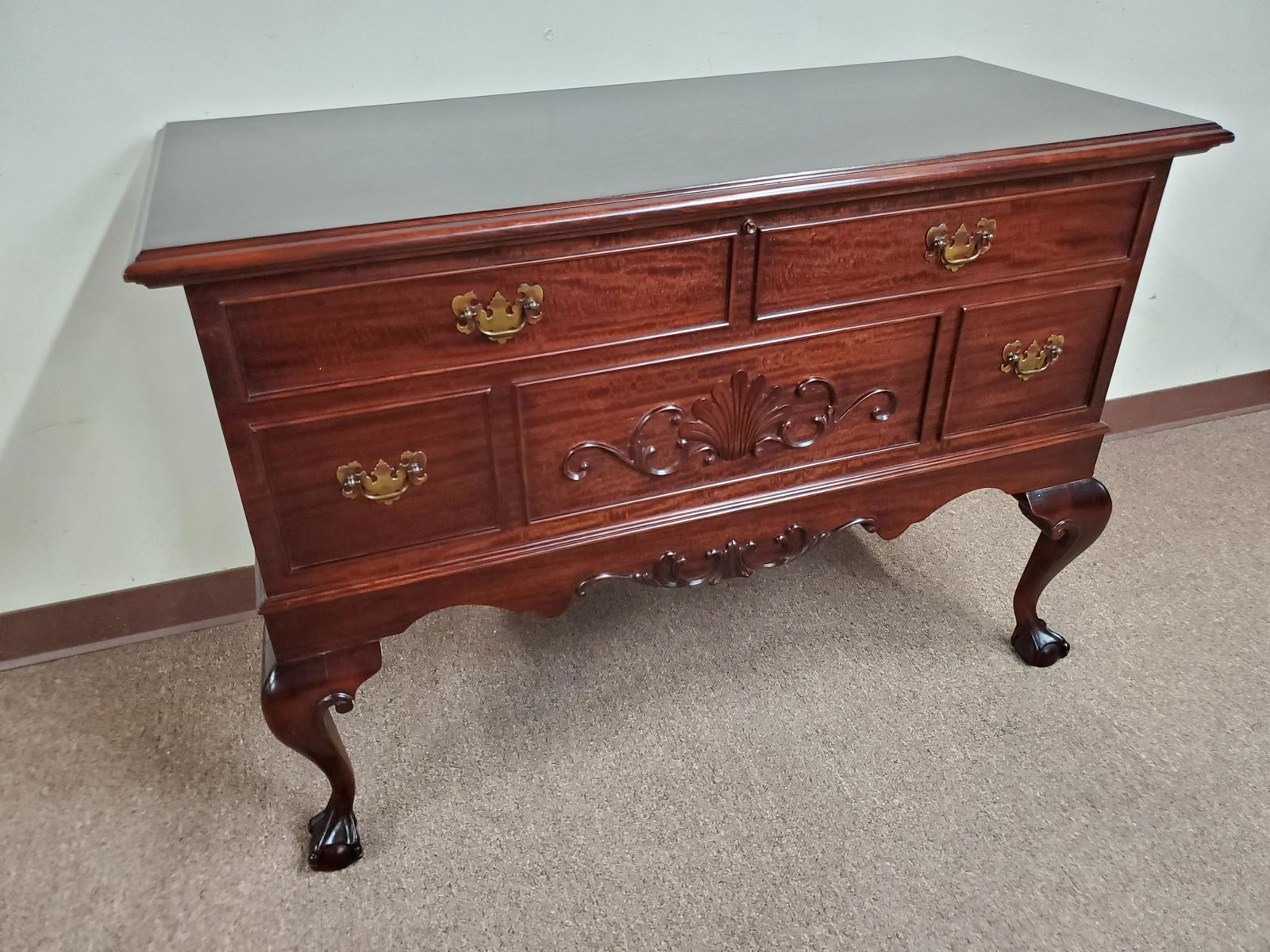 Lane Cedar Chest: 44 1/2" wide X 20" deep X 32" high. IMPORTANT: Before bidding, please read the terms and conditions below. When you registered for the auction you agreed to these terms and will be required to comply