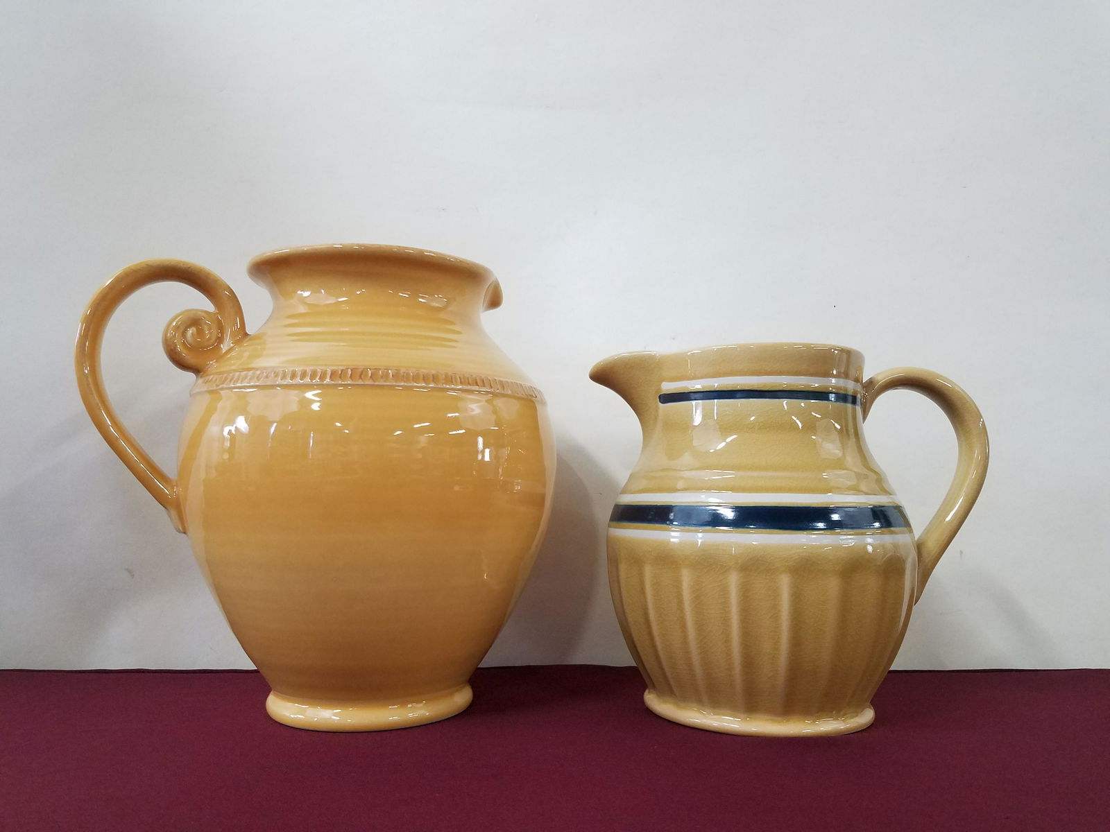 2 Pitchers incl Park Designs Banded Yellow Ware (1 of 3)