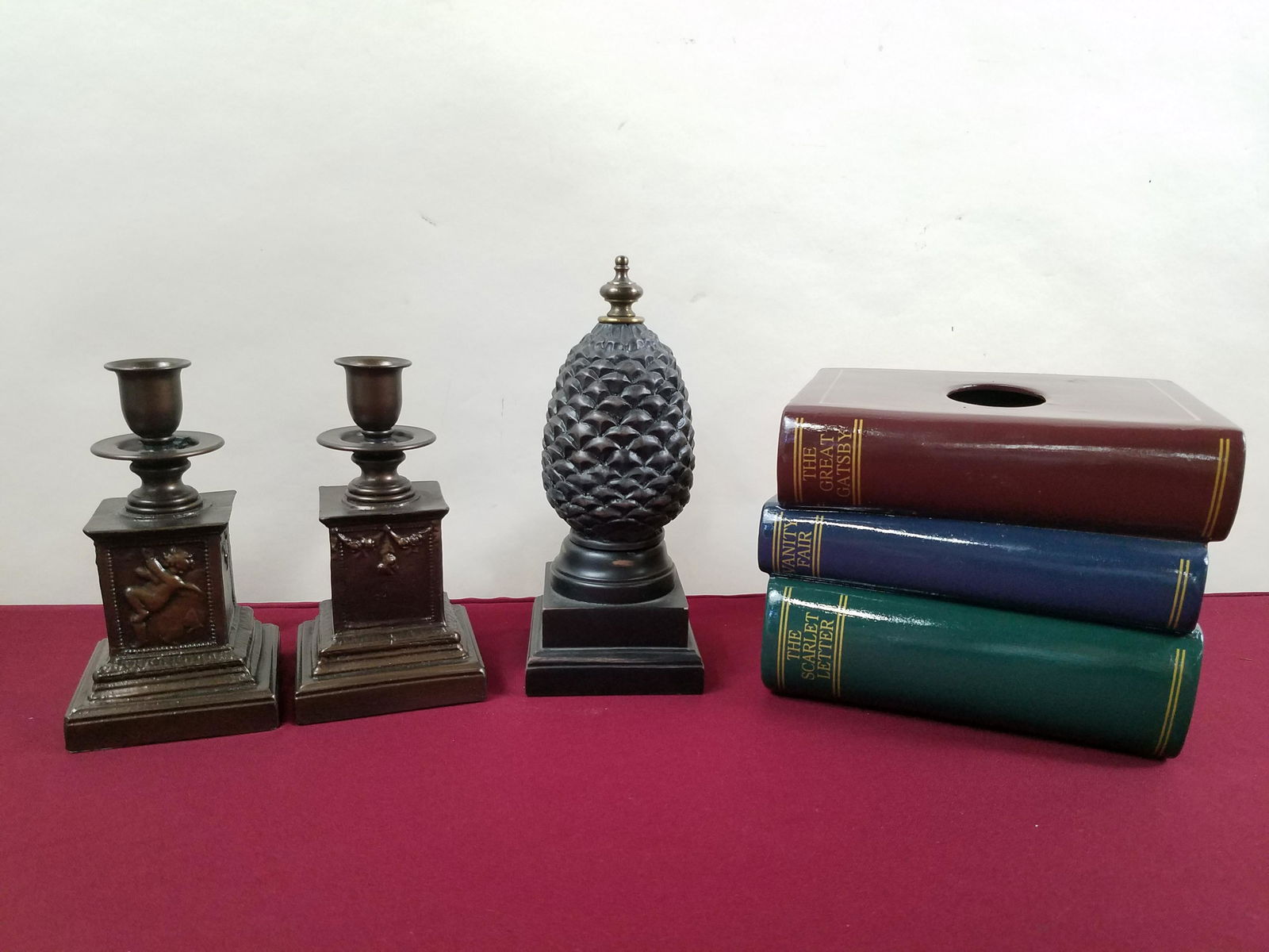 Pr TomLin Candleholders, Pinecone & Tissue Holder (1 of 6)