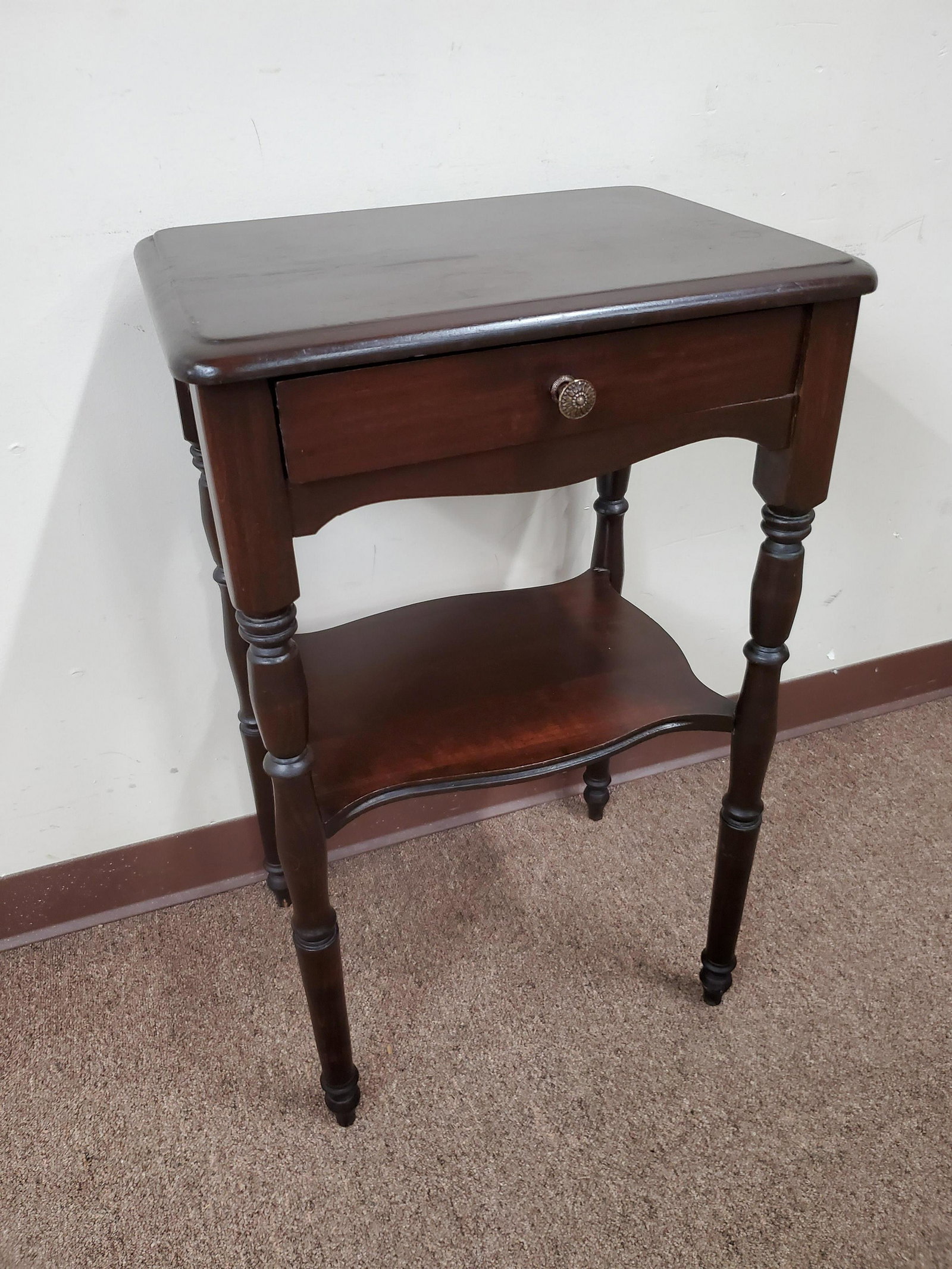 Single Drawer Work Table: 18" wide X 14" deep X 30" high. IMPORTANT: Before bidding, please read the terms and conditions below. When you registered for the auction you agreed to these terms and will be required to comply with