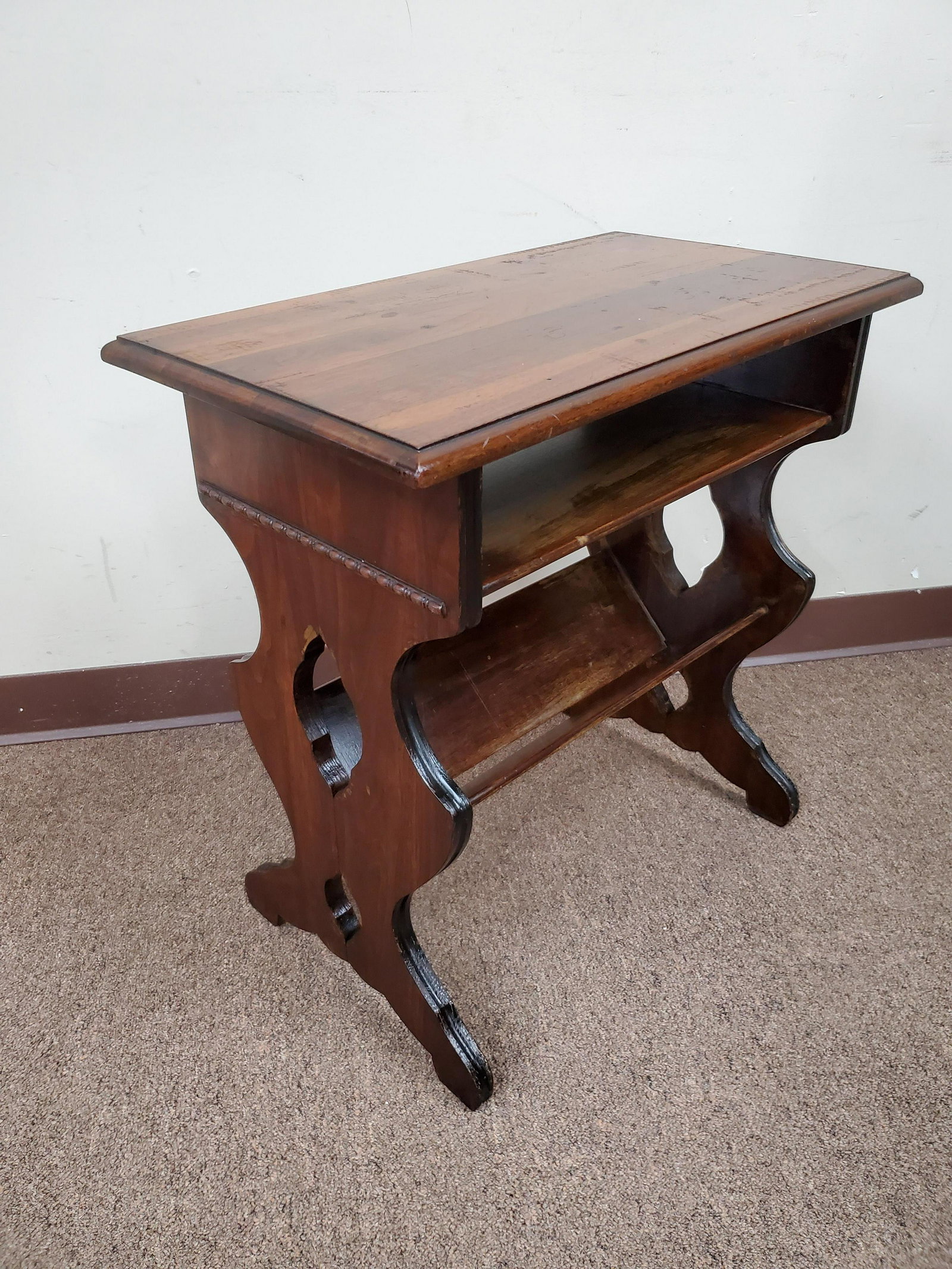 Side Table: 24" wide X 14" deep X 24" high. IMPORTANT: Before bidding, please read the terms and conditions below. When you registered for the auction you agreed to these terms and will be required to comply with