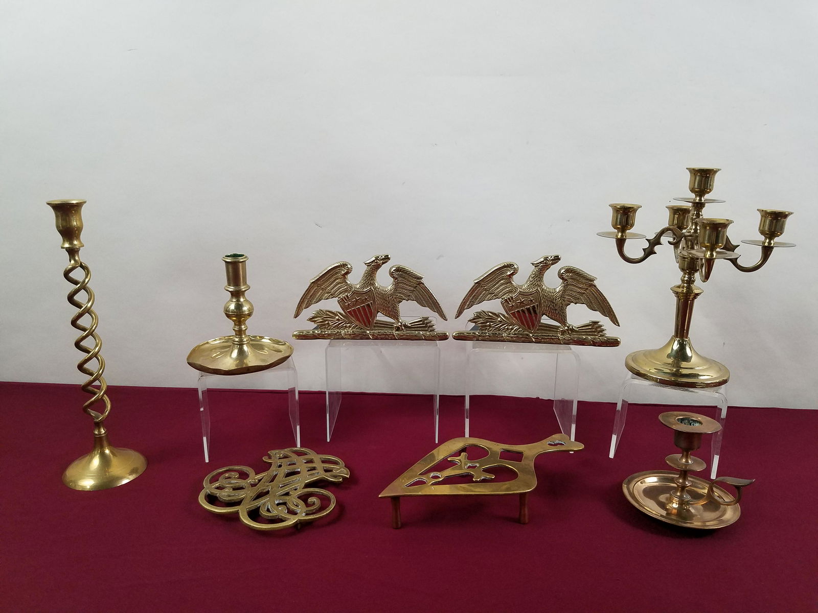8 Pcs Brass incl Metal Crafter Eagle Bookends (1 of 14)
